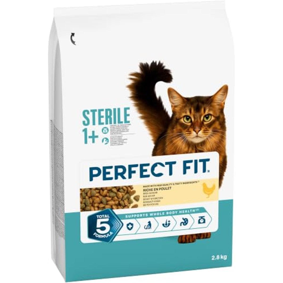 Perfect Fit Steriel Adult 1+ droogvoer kat kip 3 x 2,8 kg - 3-pack