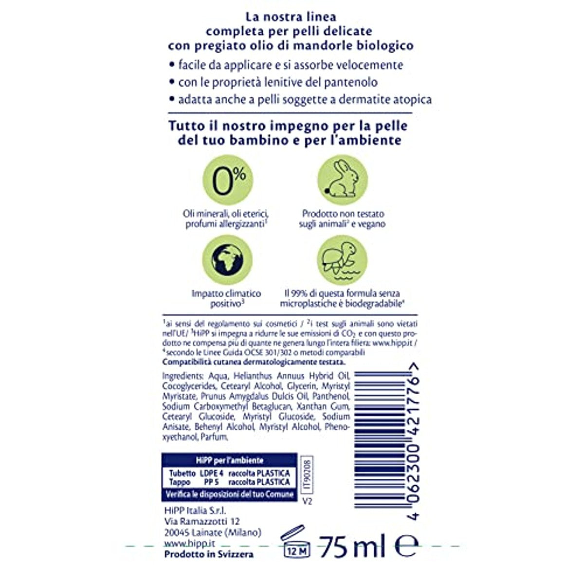 HiPP Baby Care crème voor gezicht en lichaam 6 x 75 ml - Voordeelverpakking