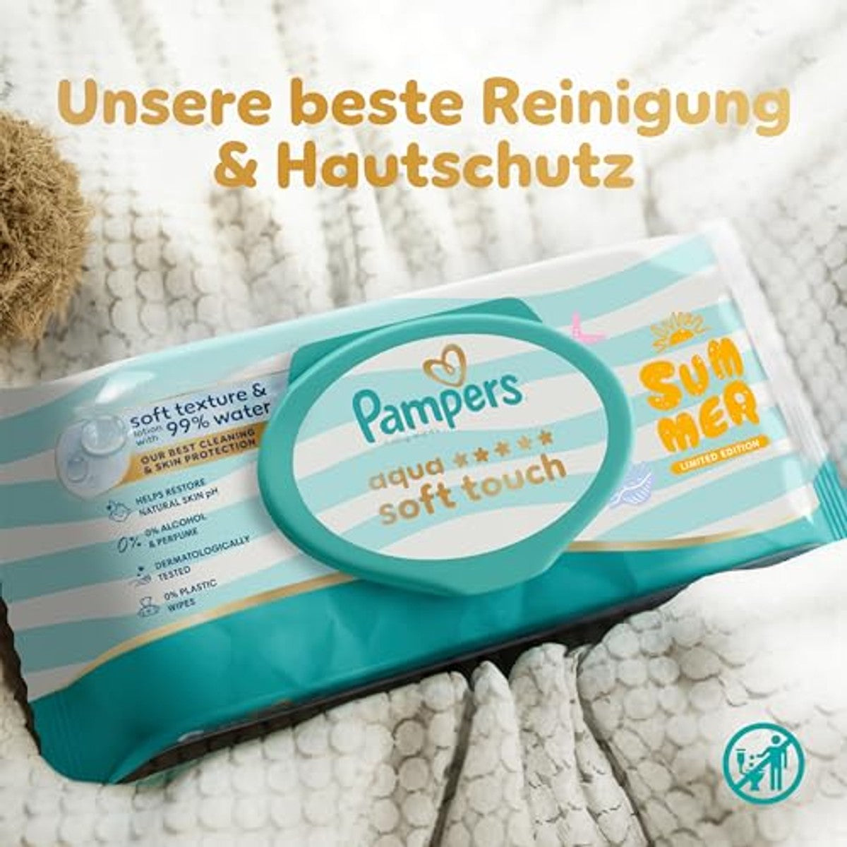 Pampers Aqua Soft Touch babydoekjes Summer Edition 48 stuks – Pampers