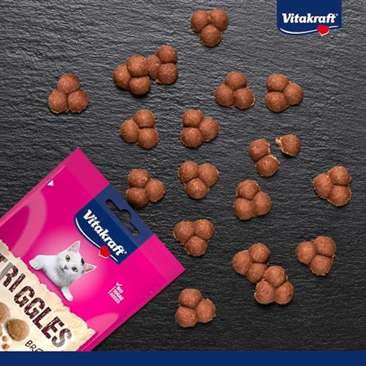 Vitakraft Triggles Kattentraktatie, zachte kattensnack, met kalkoen, voorraadgrootte, zonder toevoeging van suiker (9 x 40 g) – Vitakraft