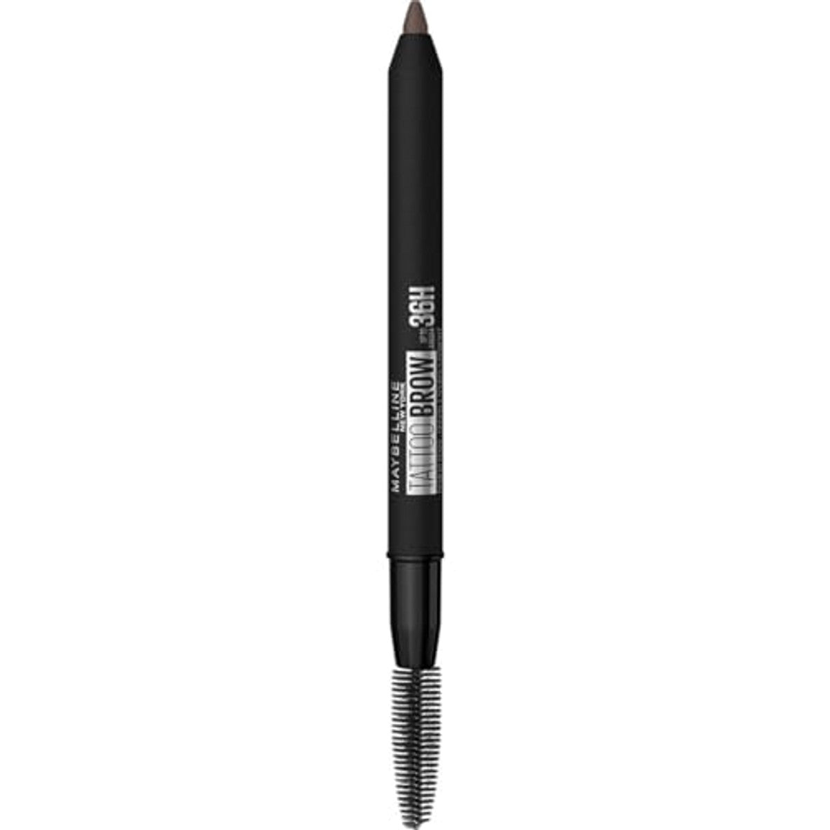 Maybelline New York waterbestendige wenkbrauwstift met borstel, blijft 36 uur zitten, natuurlijke kleuren, Tattoo Brow 36H, Kleur: Nr. 7 Deep Brown (bruin), 1 stuk – MAYBELLINE