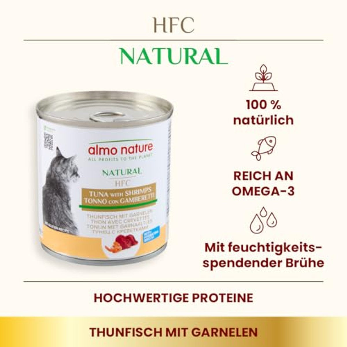 Almo Nature HFC Natural Natvoer Tonijn en Garnalen 12 x 280 g - 3-pack