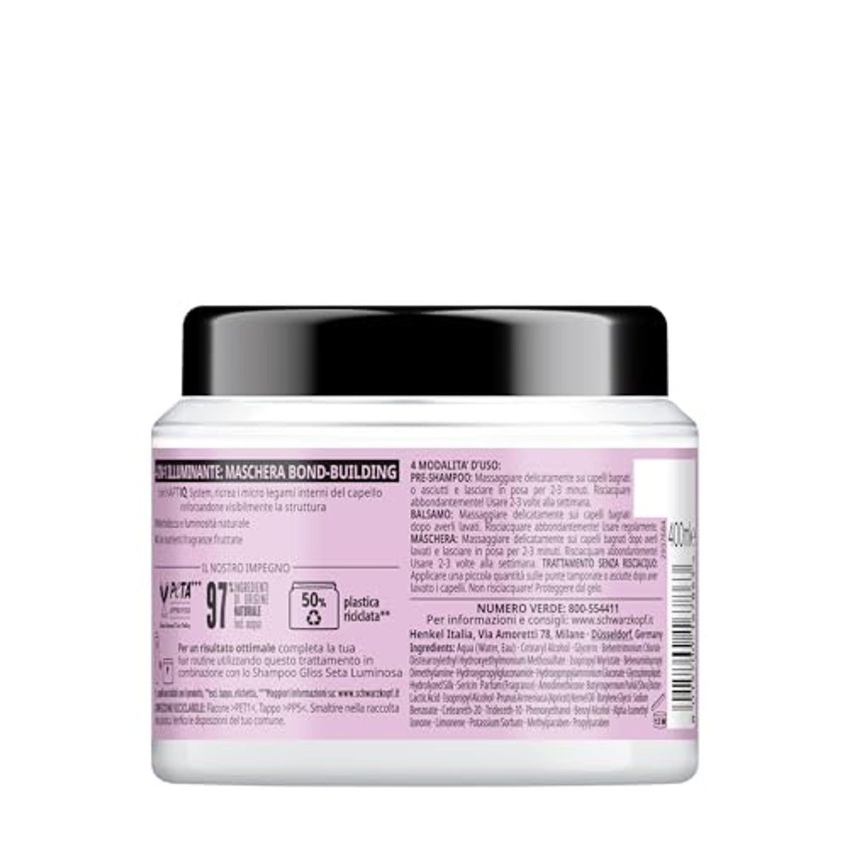 Gliss 4-in-1 Highlighter Bond-Building Haarmasker 6 x 400 ml - Voordeelverpakking