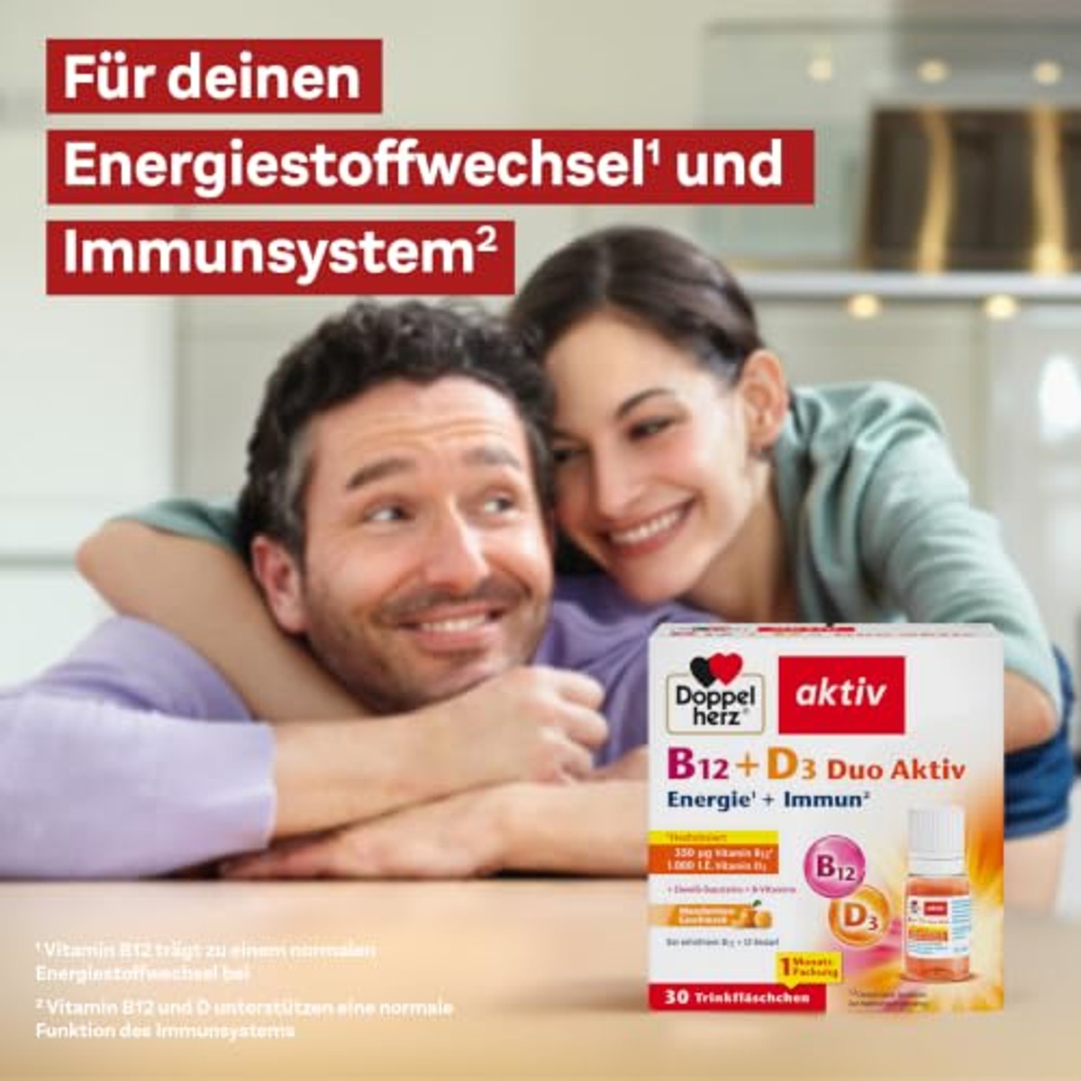 Doppelherz B12 + D3 Duo Actief met Mandarijnsmaak 30 Drinkflesjes - 6-pack