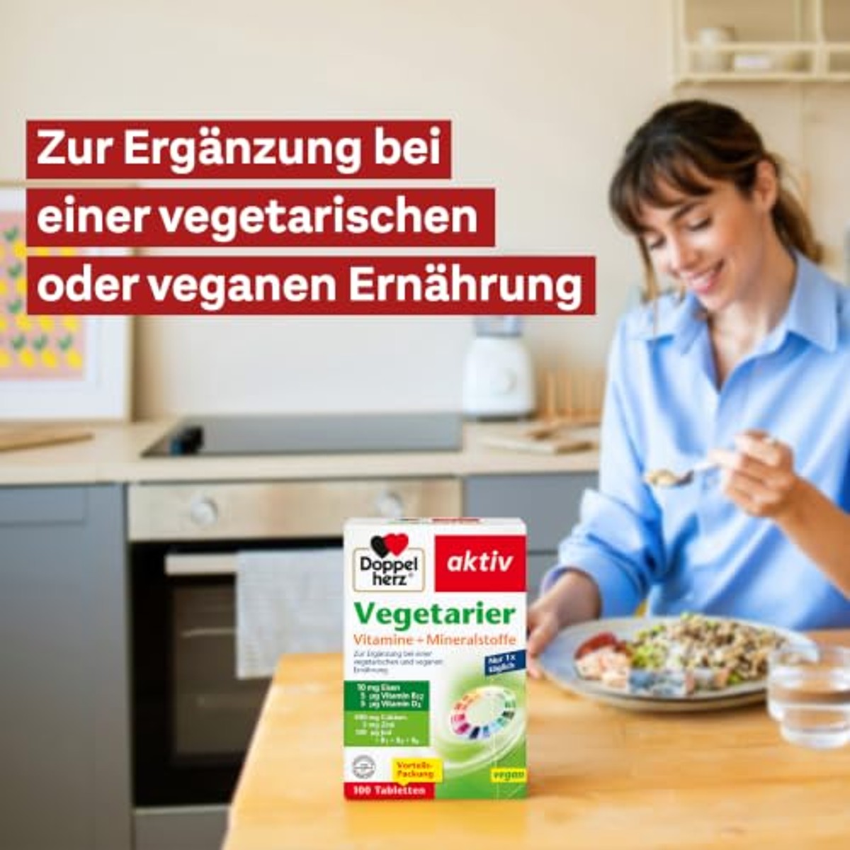 Doppelherz Vegetarische Vitaminen en Mineralen 100 Tabletten - 3-pack