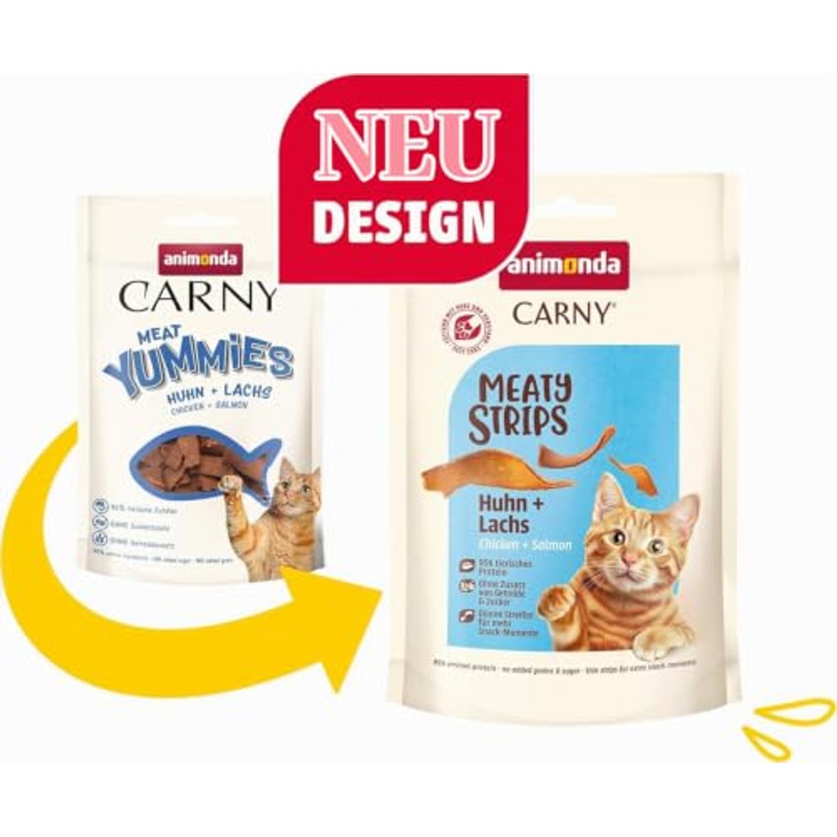 animonda Carny Meat Strips kattensnack kip + zalm 10 x 50 g - 6-pack