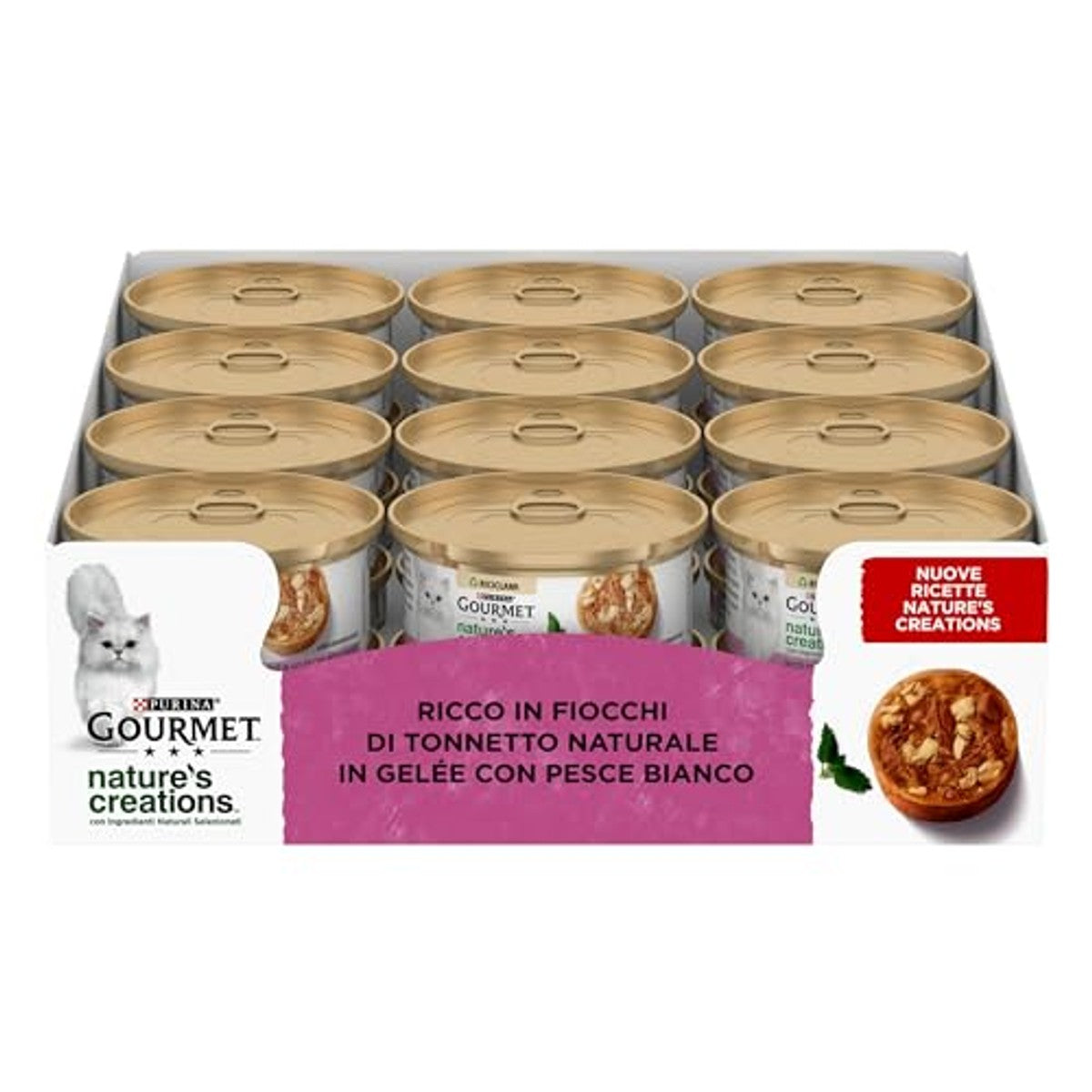 Gourmet Nature's Creations natvoer kattenvoer Tonijn & Witte vis 24 x 70 g - 3-pack