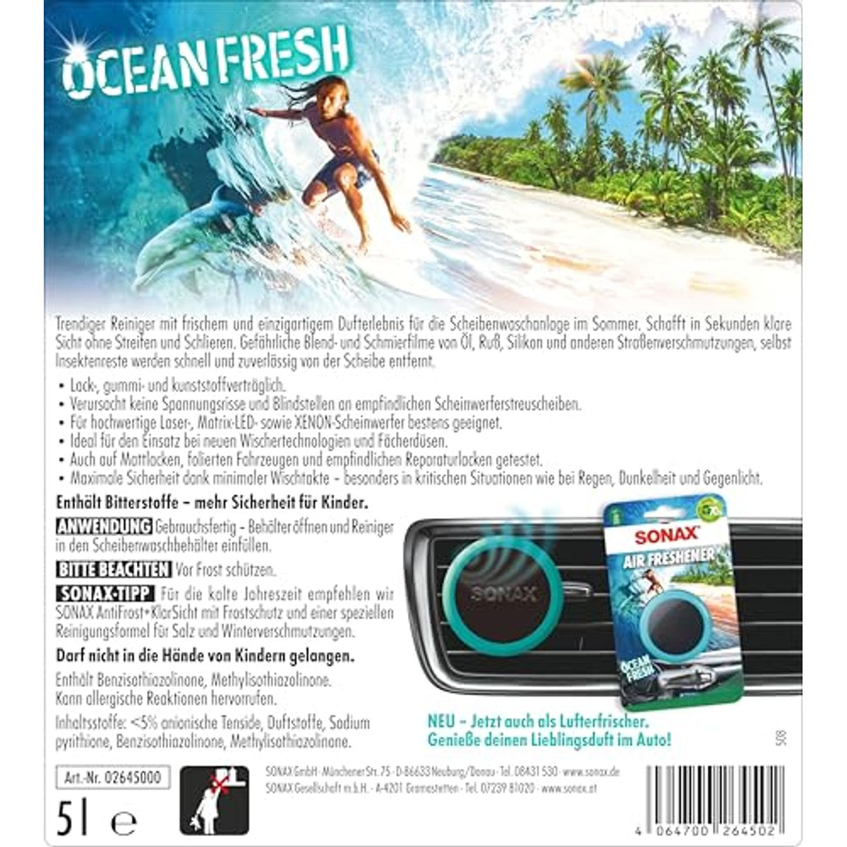 SONAX Ruitenreiniger gebruiksklaar Ocean-Fresh 6 x 5 liter - Voordeelverpakking