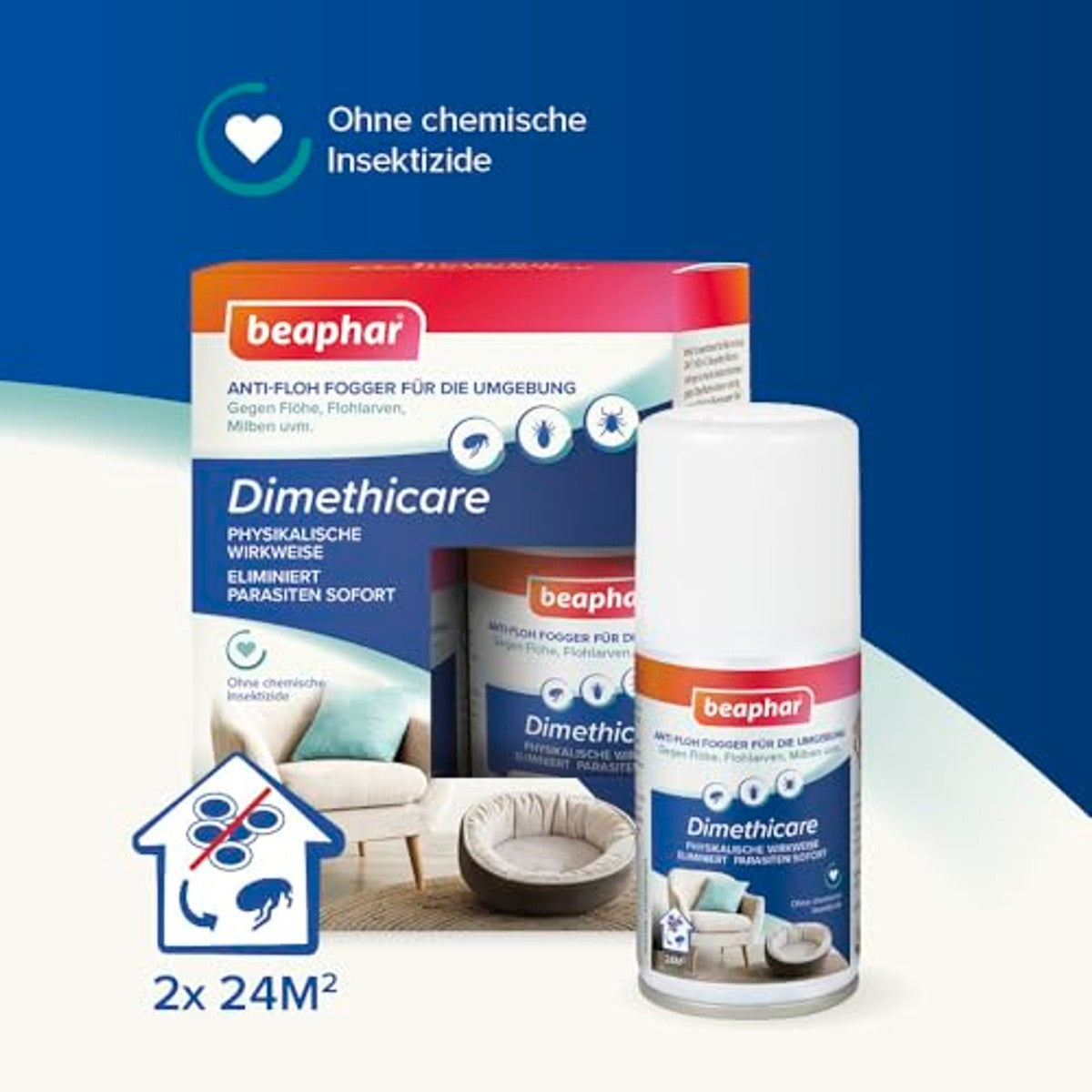 Beaphar Dimethicare mini-vernevelaar tegen ongedierte, 2 x 75 ml - 3-pack