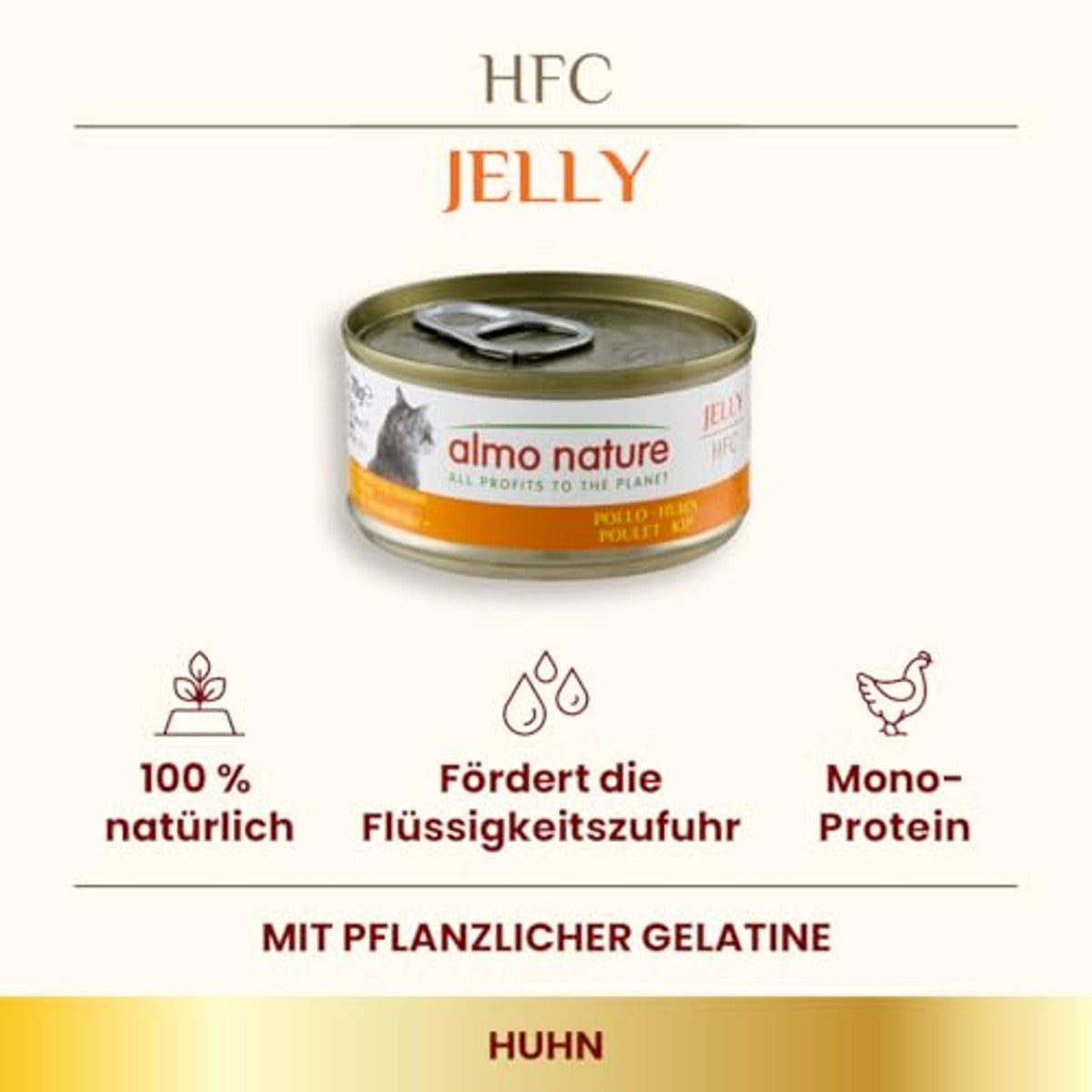 Almo Nature – HFC Jelly Kip – natvoer voor volwassen katten, 24 verpakkingen à 70 g – almo nature