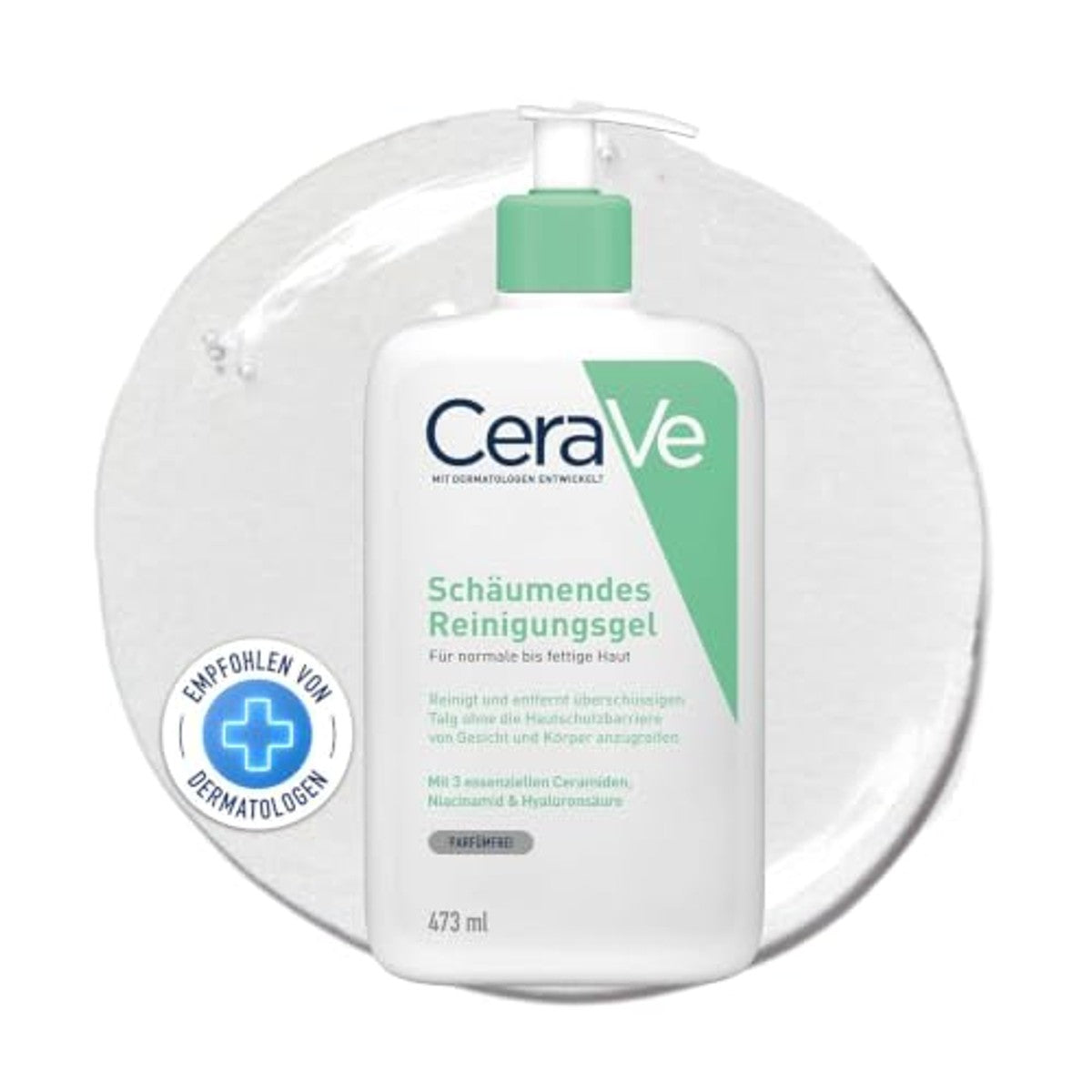 CeraVe Schuimende Reinigingsgel voor Gezicht en Lichaam, Wasgel 473 ml - 3-pack
