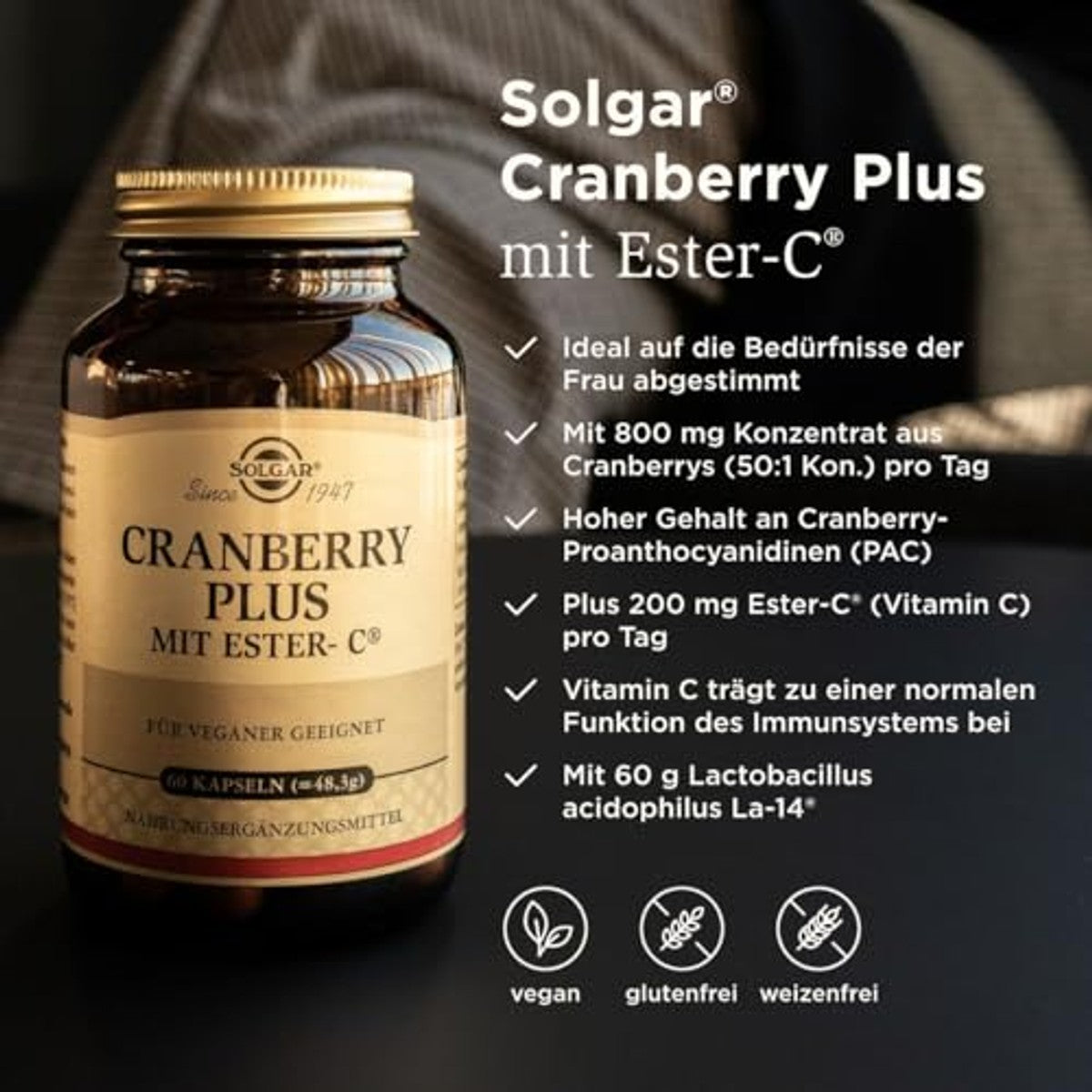 Solgar Cranberry Plus met Ester-C 30 Dagen Voorraad - 3-pack