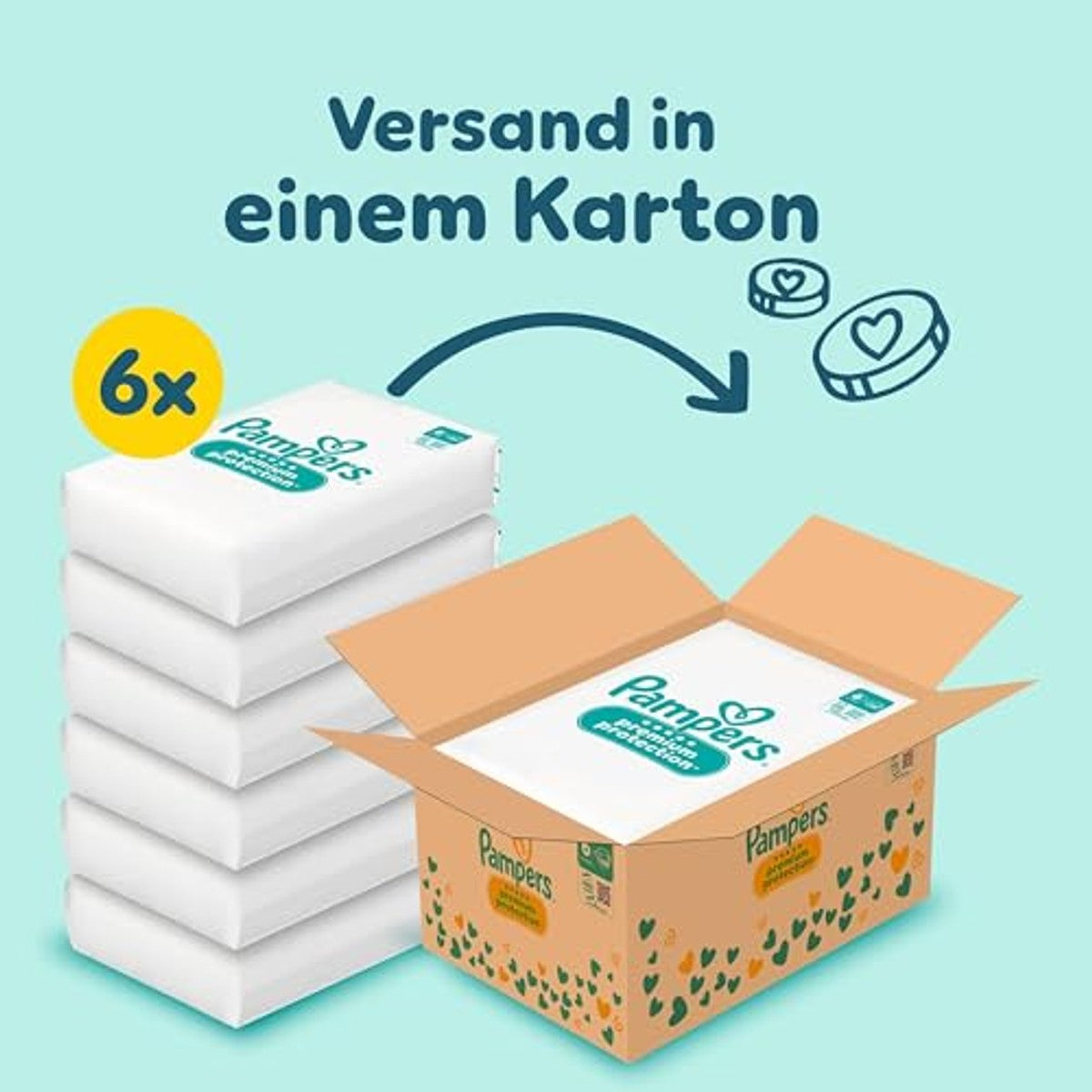 Pampers Premium Protection maat 6, 168 luiers, 13 6 x 18 kg - Voordeelverpakking