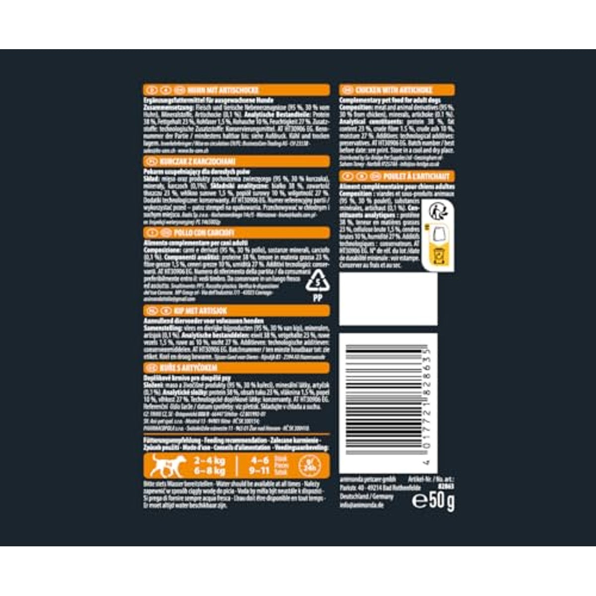 animonda vom Feinsten Mini Love Bites hondensnack kip & artisjok 10 x 50 g - 6-pack