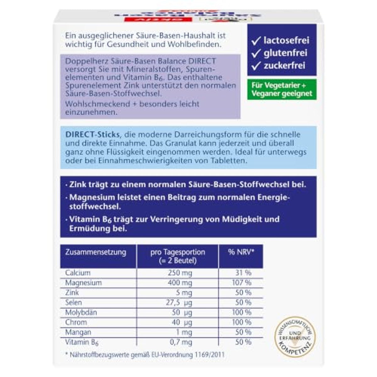 Doppelherz Zuur-Base Balance Direct Sinaasappel-Citroensmaak 20 Porties - 6-pack
