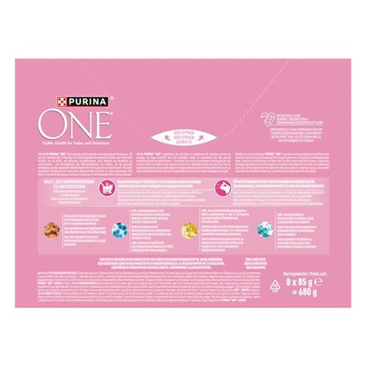 PURINA ONE Junior natvoer kattenvoer zalm en wortel 80 x 85 g - 3-pack