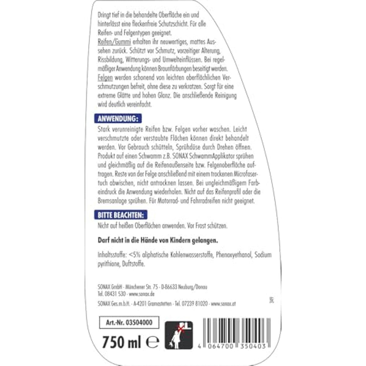 SONAX Xtreme Ceramic Banden- en velgendetailer 750 ml – foto 3