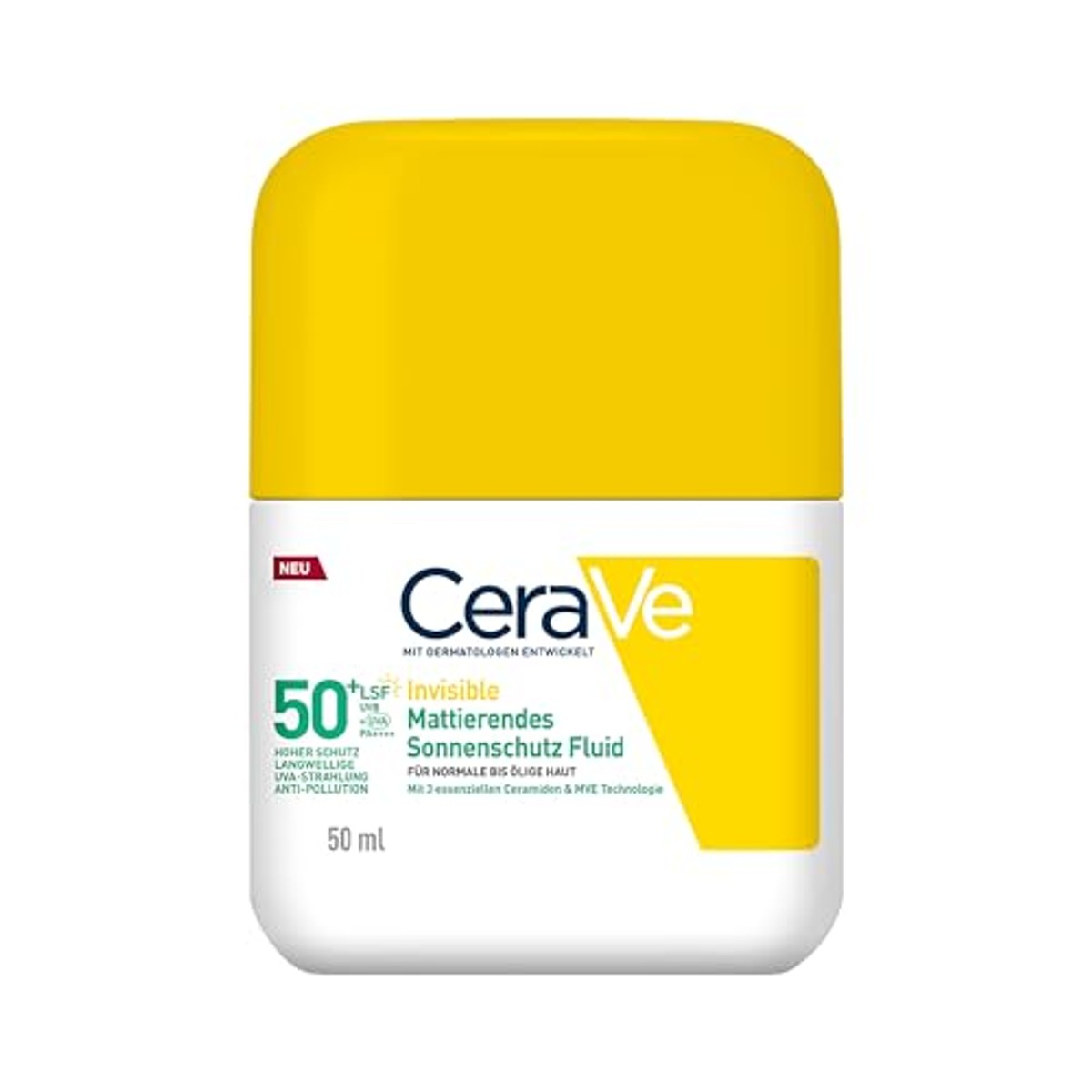 CeraVe Onzichtbare Matte Zonnebrandvloeistof SPF 50+ 50 ml - 3-pack
