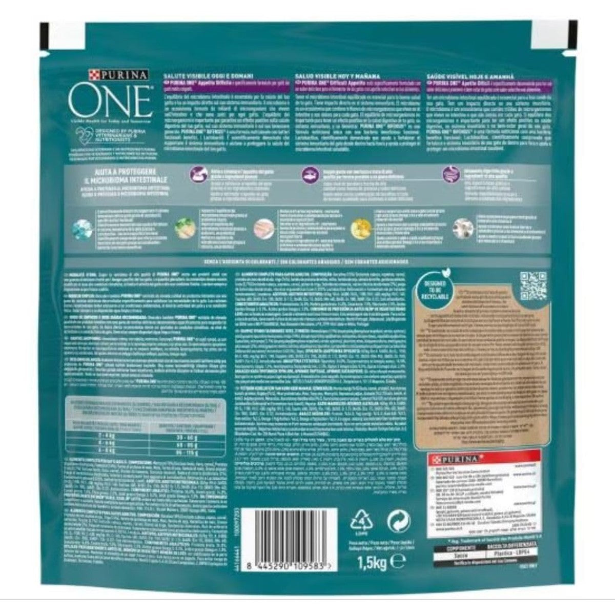 Purina One Bifensis droogvoer kat kabeljauw en forel 1,5 kg - 3-pack