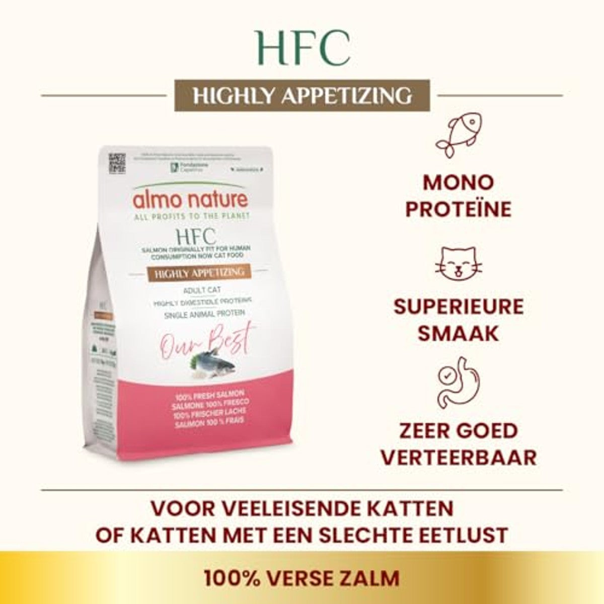 Almo Nature HFC Our Best Droogvoer voor Katten Verse Zalm 2 x 300 g - 6-pack