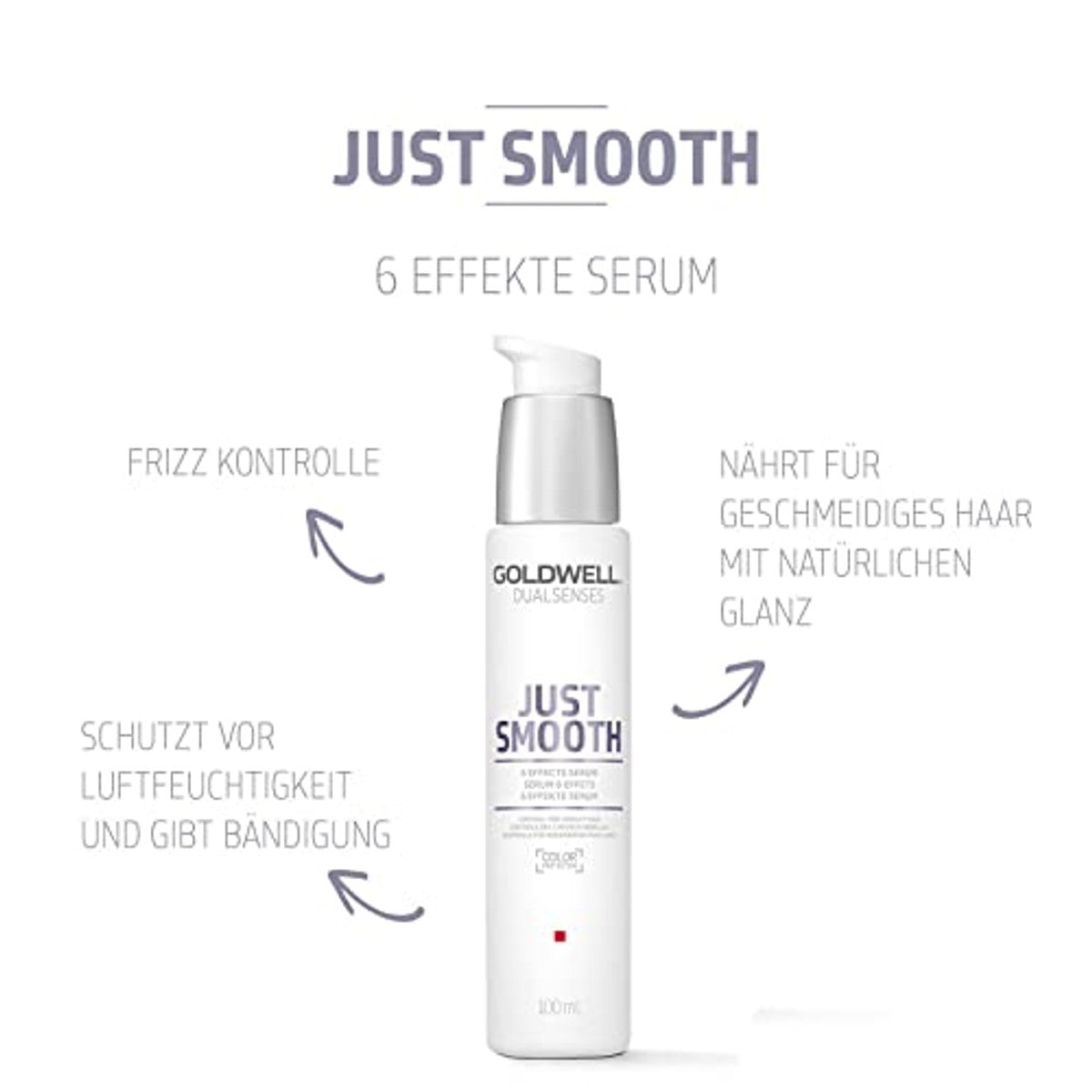 Goldwell Dualsenses Just Smooth 6 Effecten Serum voor Weerbarstig en Rusteloos Haar 100 ml - 6-pack