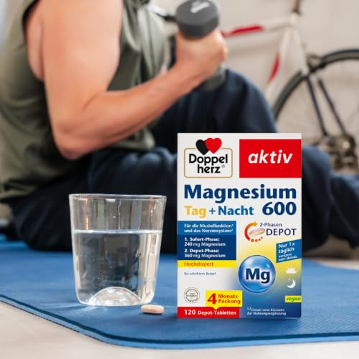 Doppelherz Magnesium 600 Dag en Nacht 2-fase Depot 120 Tabletten - 3-pack