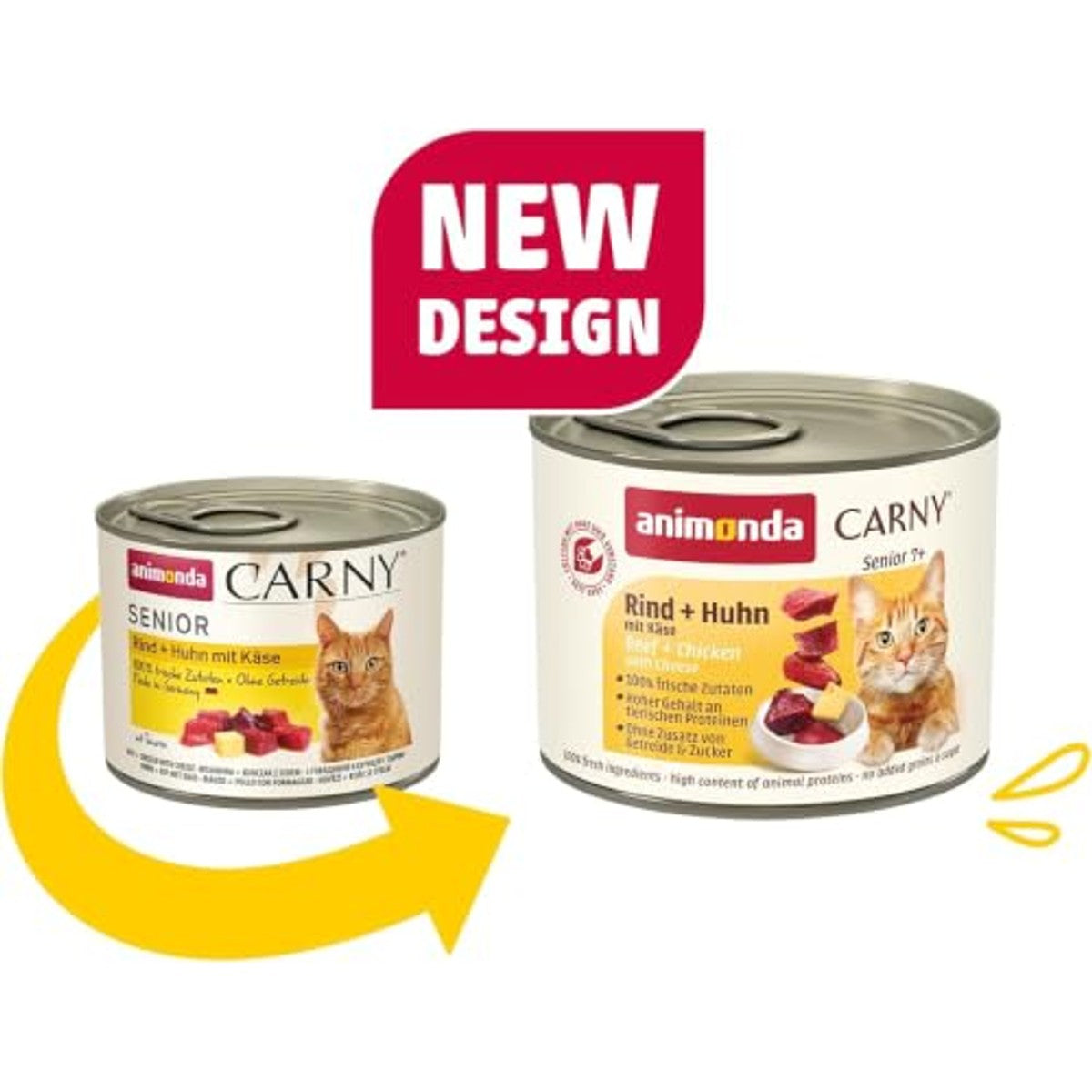 Animonda Carny Senior natvoer kattenvoer rundvlees kip kaas 6 x 200 g - 6-pack