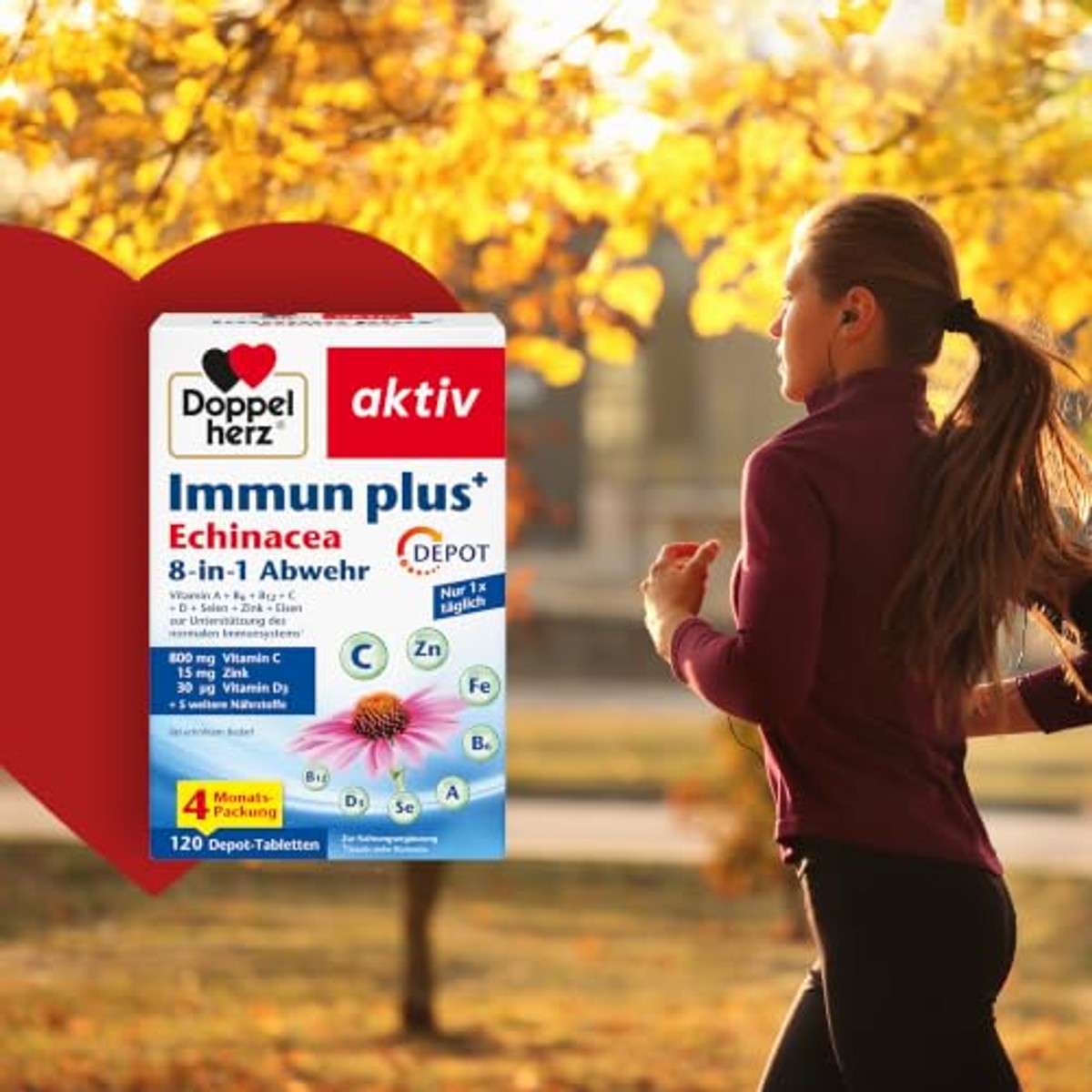Doppelherz Immun Plus Echinacea 8-in-1 Afweer Depot 120 tabletten - 6-pack