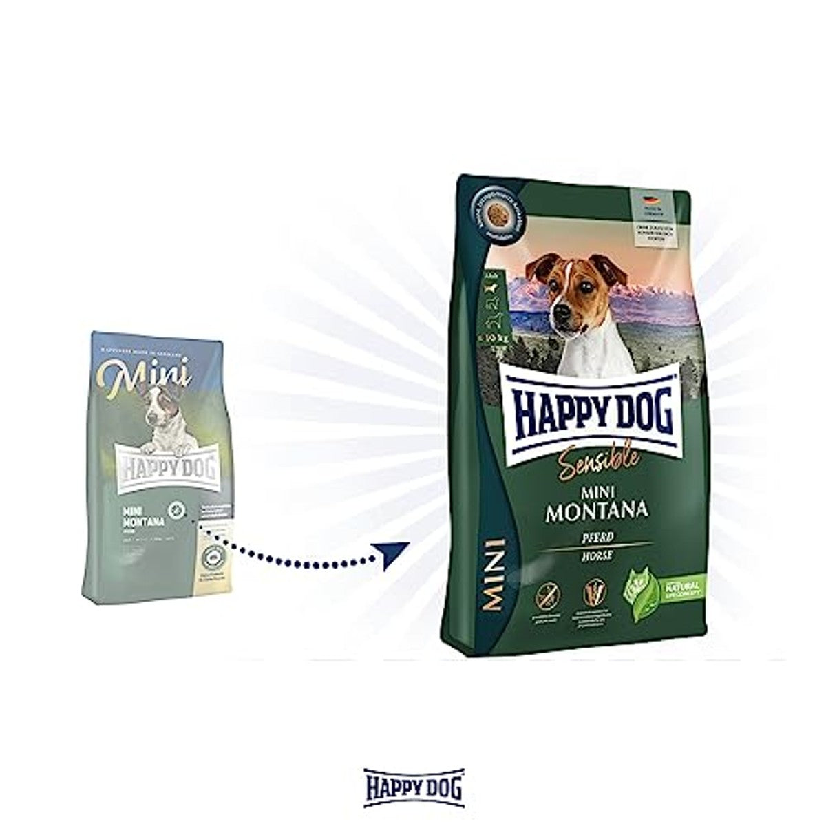 Happy Dog Sensible Mini Montana hondenvoer paard 4 kg - 3-pack