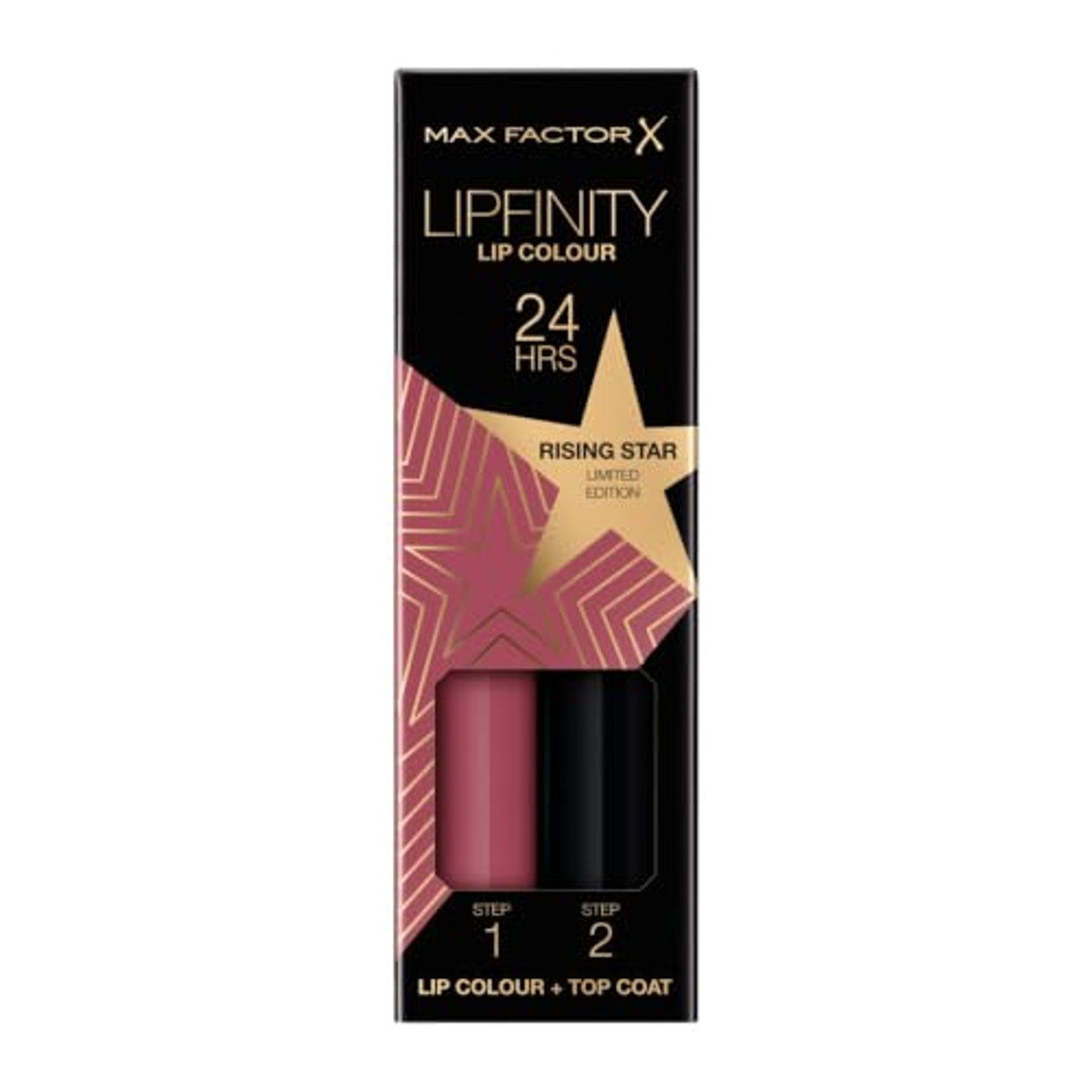Max Factor Lipfinity Lip Colour Rising Stars Collection, 84 Rising Star, langhoudende lippenstift + hydraterende toplaag, blijft tot 24 uur zitten, met nauwkeurige applicator, 2,3 ml + 1,9 g – Max Factor