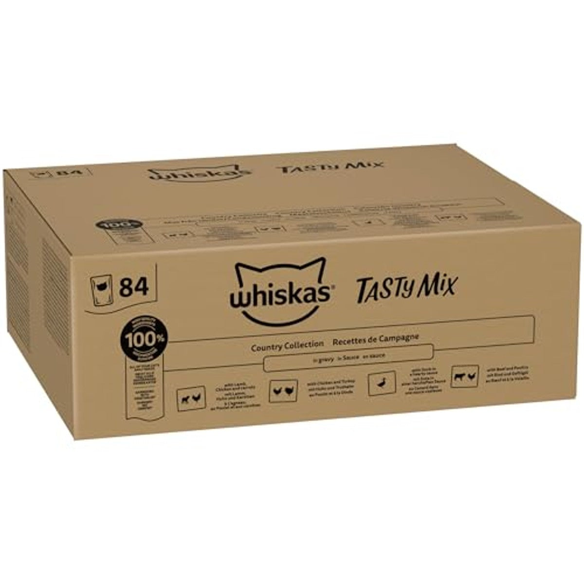 Whiskas Tasty Mix Country Collection natvoer kattenvoer 84 x 85 g - 3-pack