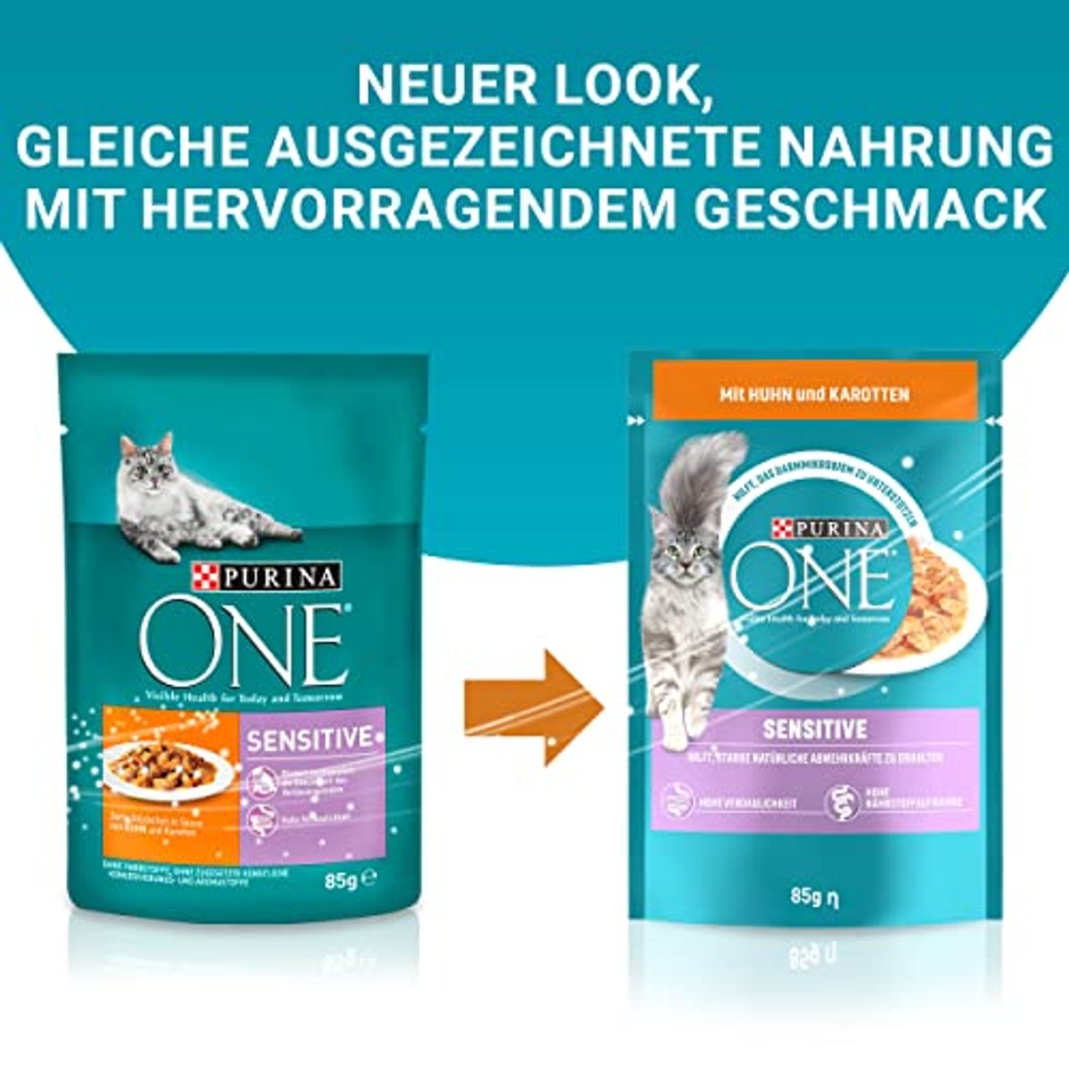 Purina One Gevoelige natvoer kattenvoer kip 26 x 85 g - 3-pack