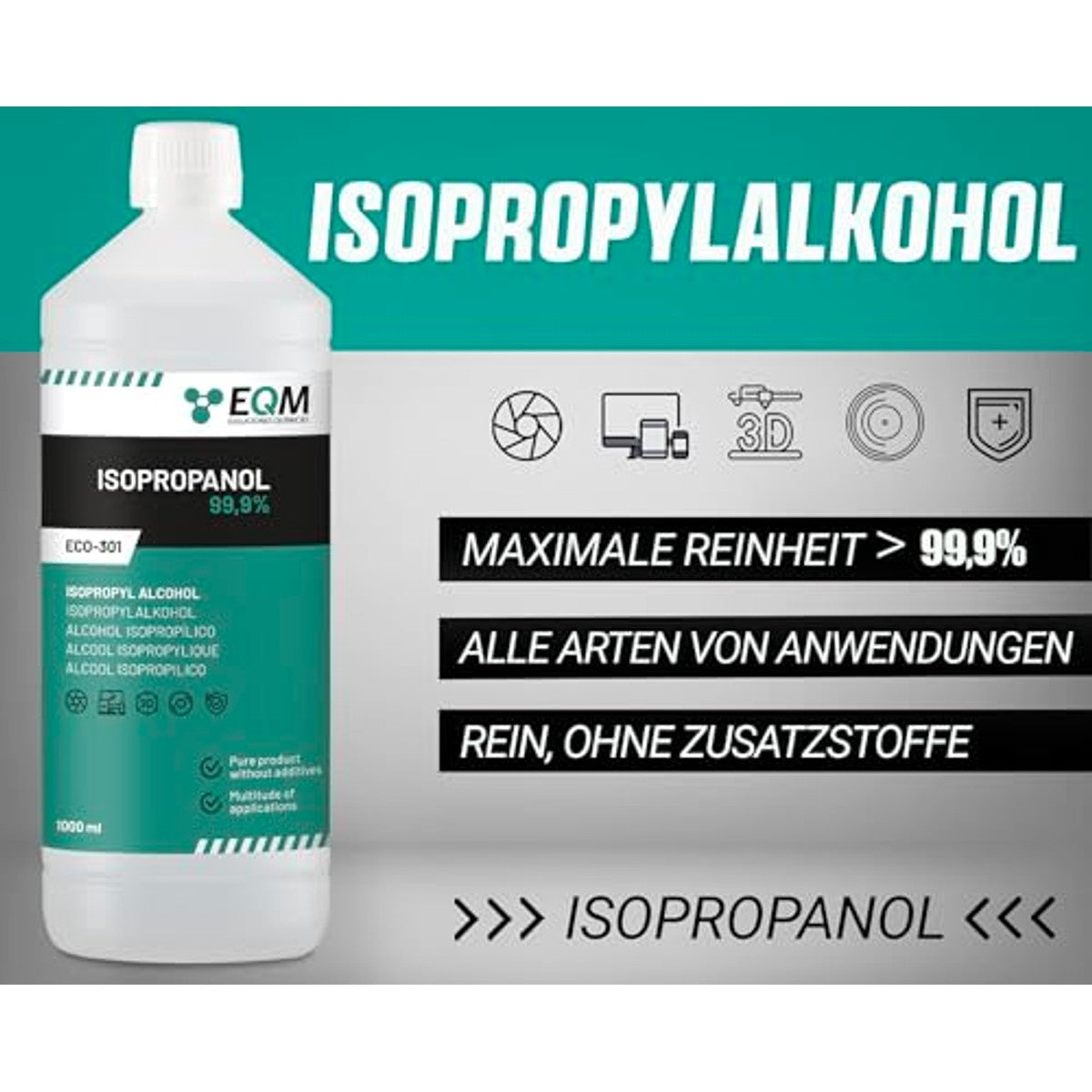 EQM ECO-301 Isopropylalcohol 99,9% 2 x 1 l – Chemical Ecosolutions