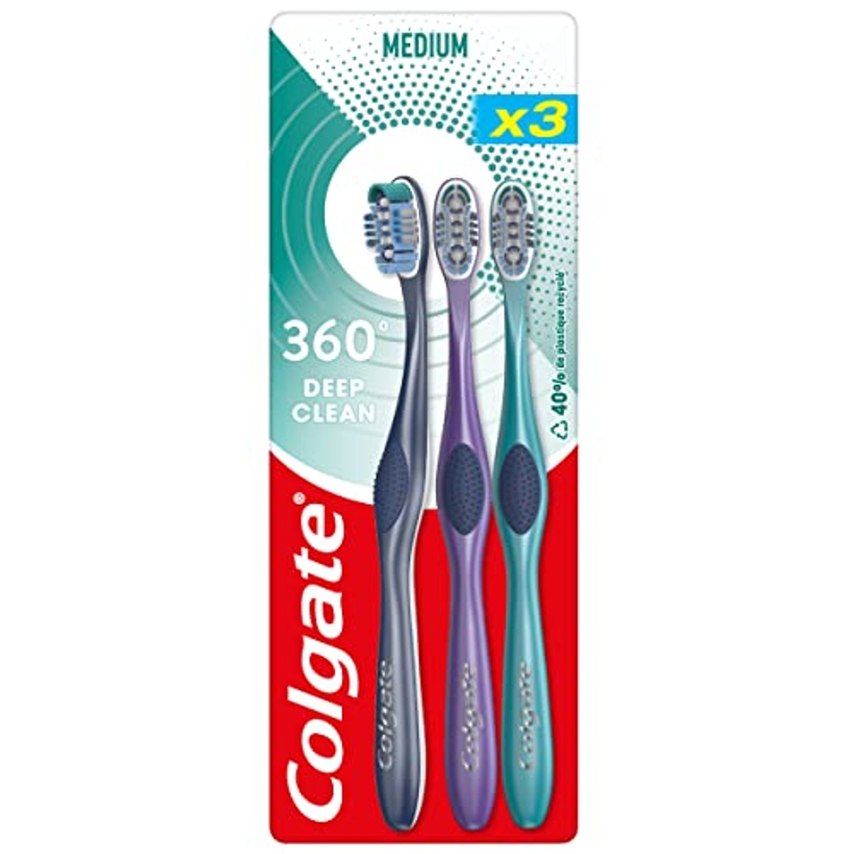 Colgate 360 Deep Clean Medium tandenborstel 3 stuks – Colgate