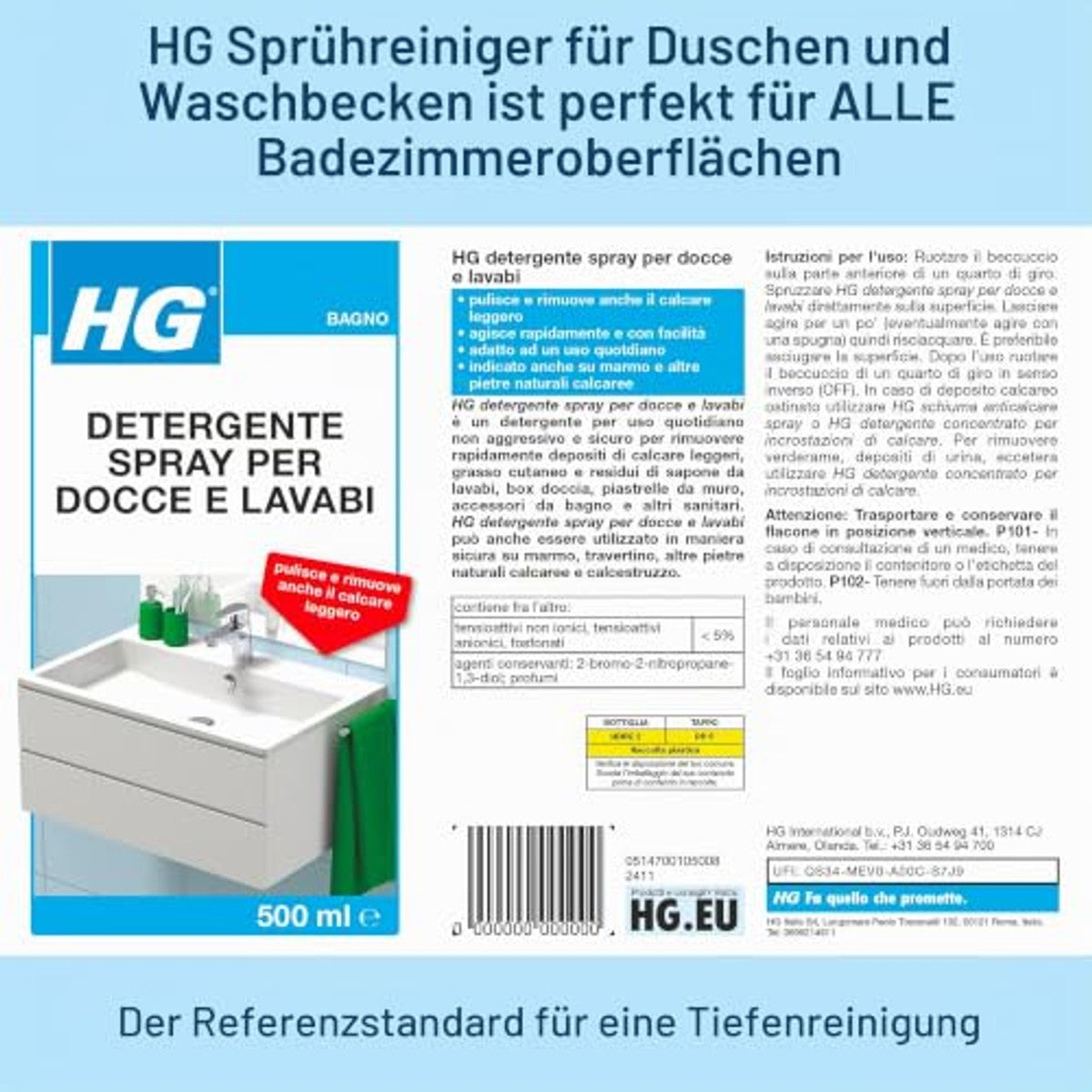 HG Badkamerreiniger spray 6 x 500 ml - Voordeelverpakking