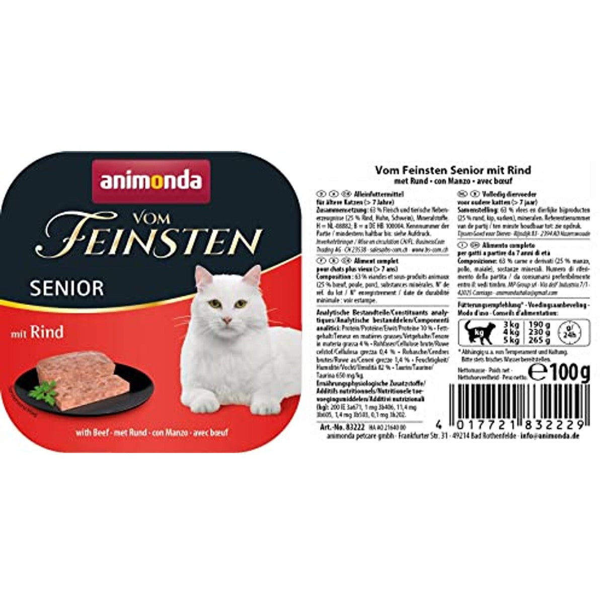 animonda Vom Feinsten Senior natvoer kattenvoer rund 32 x 100 g - 6-pack