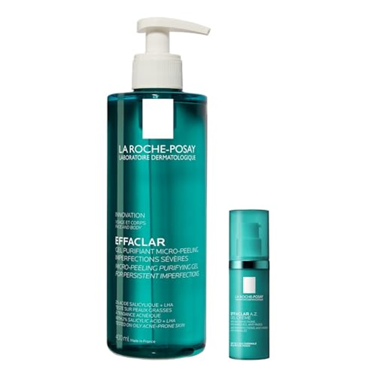 La Roche-Posay Effaclar Set Reinigingsgel & A.Z. Gel Crème 400 ml - 3-pack