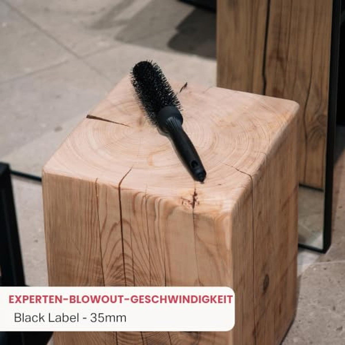 Olivia Garden Expert Blowout Speed Black Label – matzwart – 35 – keramische ronde borstel met extra lange barrel voor 25% snellere blowouts