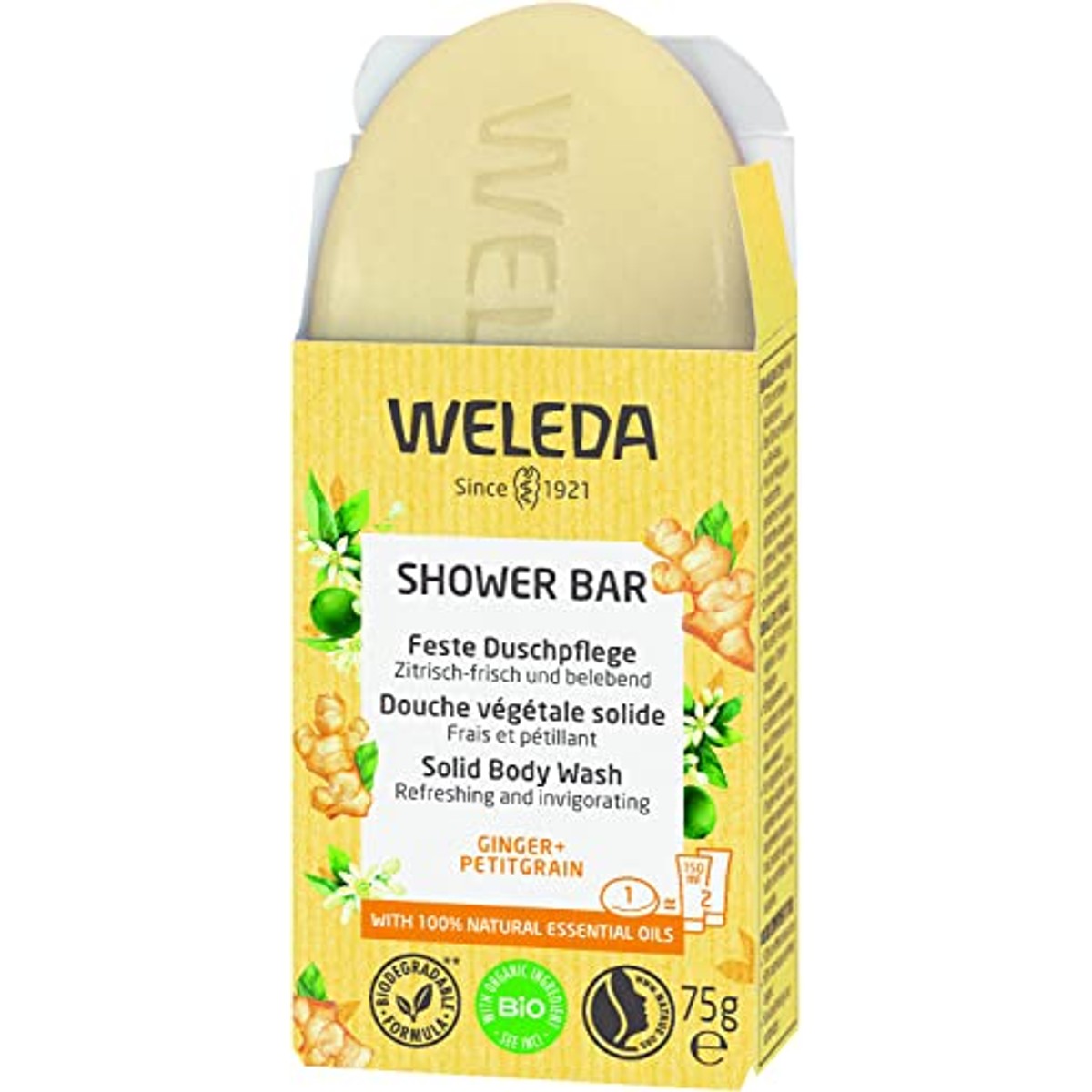 Weleda Bio Vaste Douchegel Gember & Petitgrain 75 g