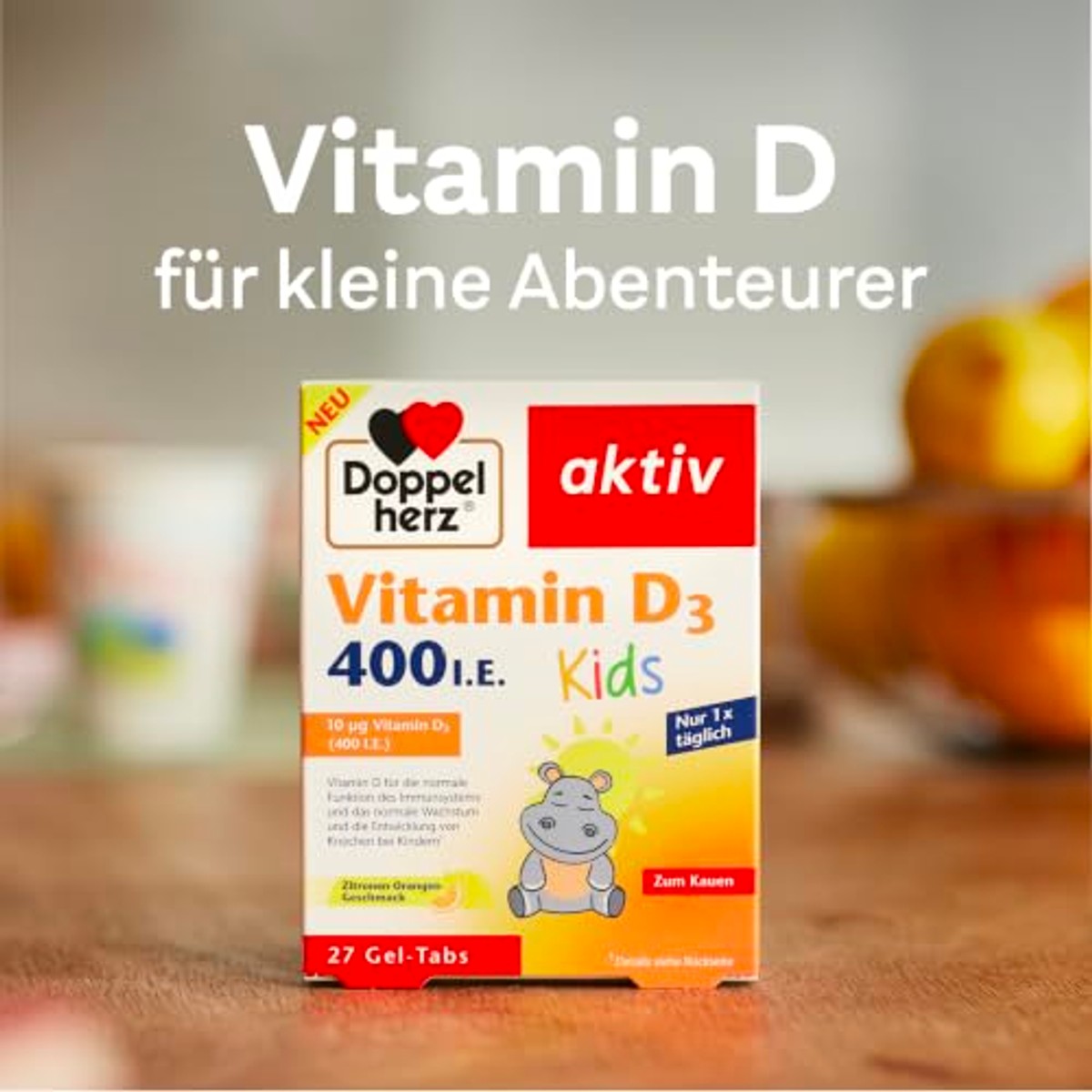 Doppelherz Vitamine D3 400 IE Kids - citroen-sinaasappelsmaak – Doppelherz