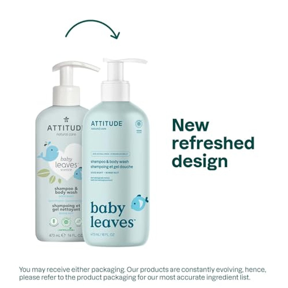 ATTITUDE Baby Leaves Hypoallergene 2-in-1 shampoo & body wash, amandelmelk, 40 ml – ATTITUDE