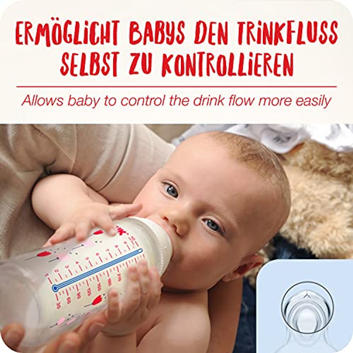 NUK First Choice+ Flow Control Drinkzuiger 2 stuks (verpakking van 3) – NUK
