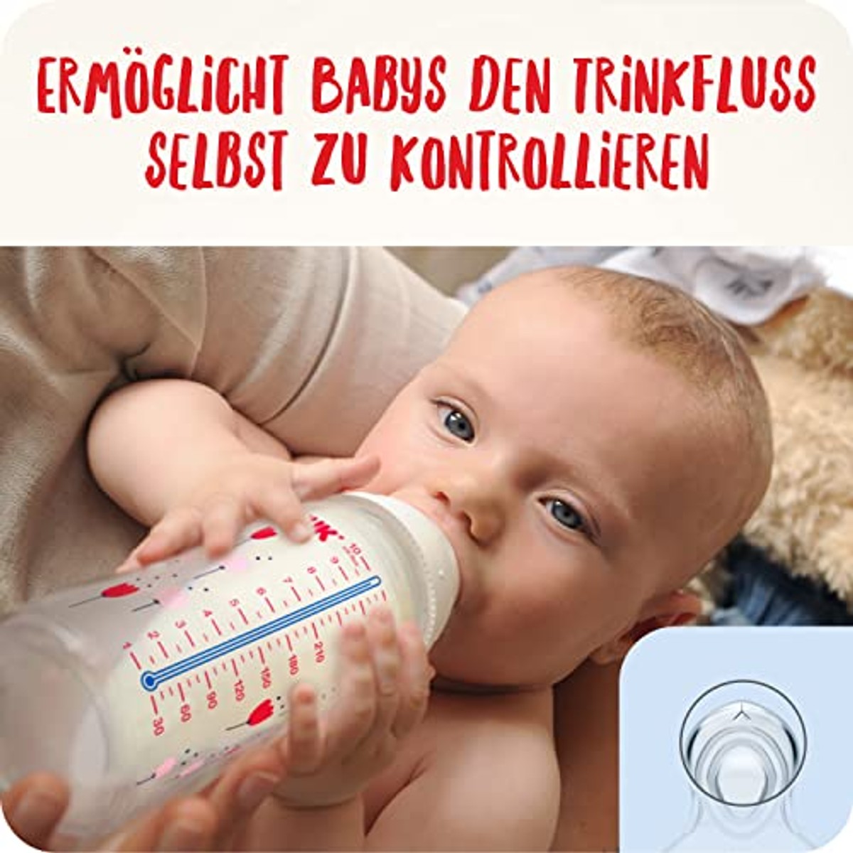 NUK First Choice+ Flow Control Drinkzuiger 6-18 maanden, 2 stuks – NUK