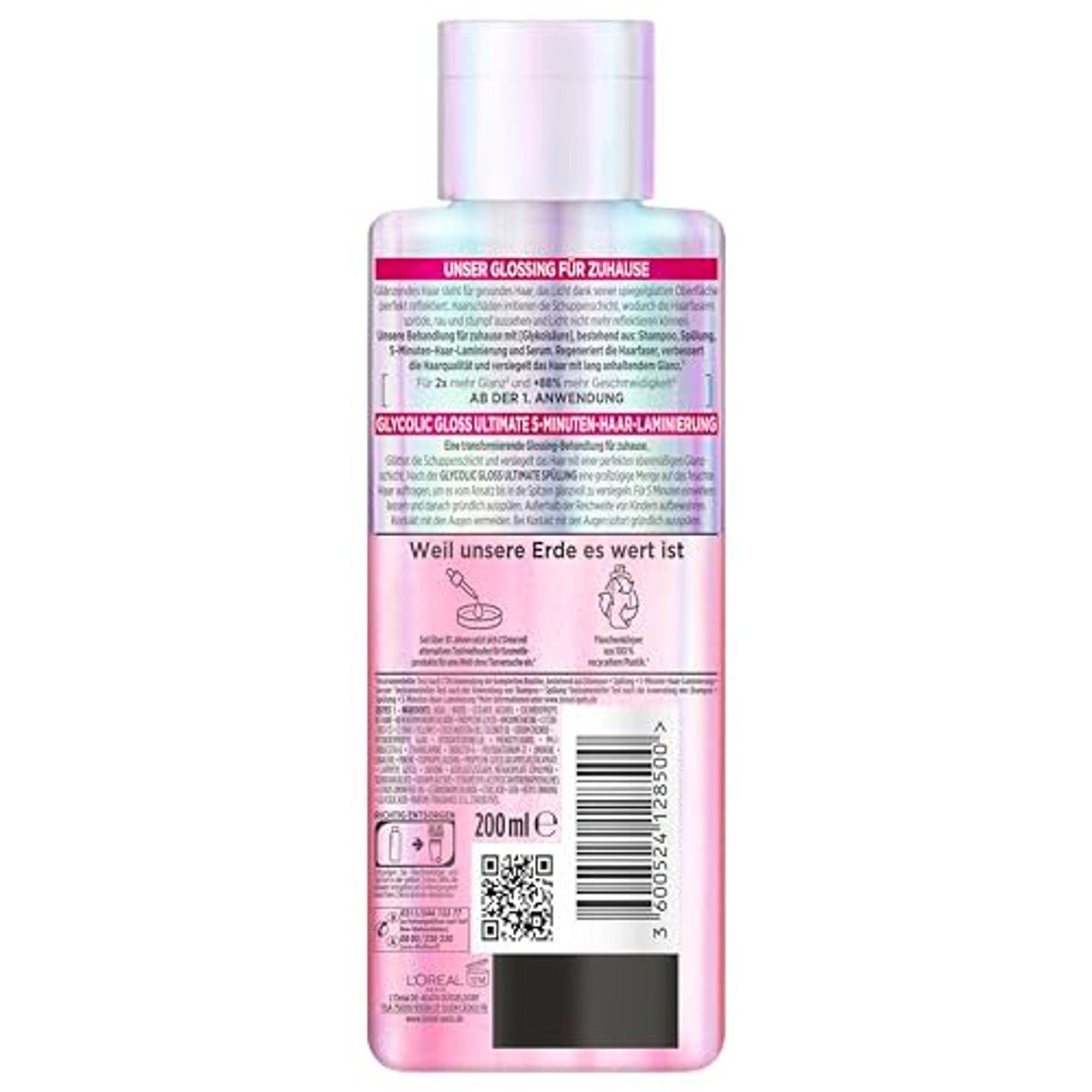 L'Oreal Paris Elvital Glycolic Gloss Haarlaminering 3 x 200 ml - Voordeelverpakking