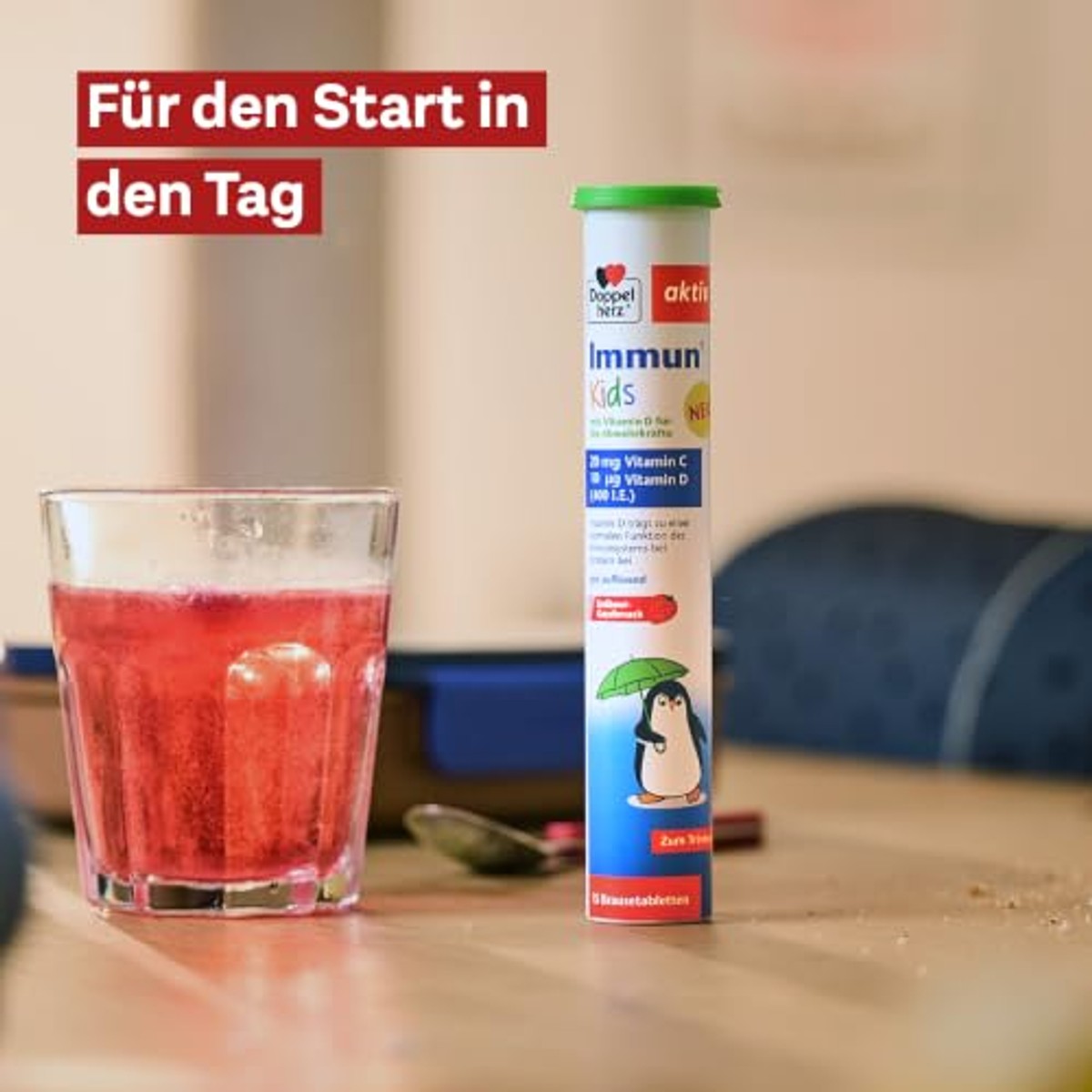 Doppelherz Immun Kids Bruistabletten Aardbeiensmaak 15 stuks - 6-pack