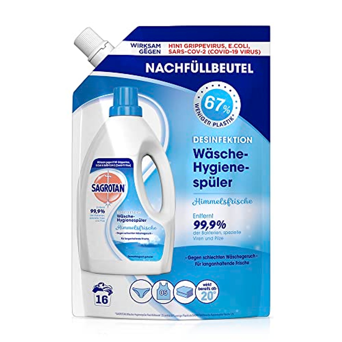 Sagrotan Was-hygiënespoeler, hemelse navulling, 5 x 1,2 l – Sagrotan