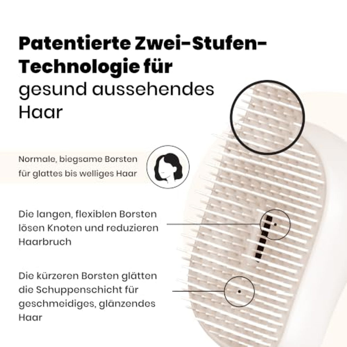 Tangle Teezer Compact Styler Detangler Haarborstel, voor nat en droog haar, ontwarringsborstel voor alle haartypes, perfecte borstel voor op reis, met beschermhoes, roségoud en ivoor – Tangle Teezer