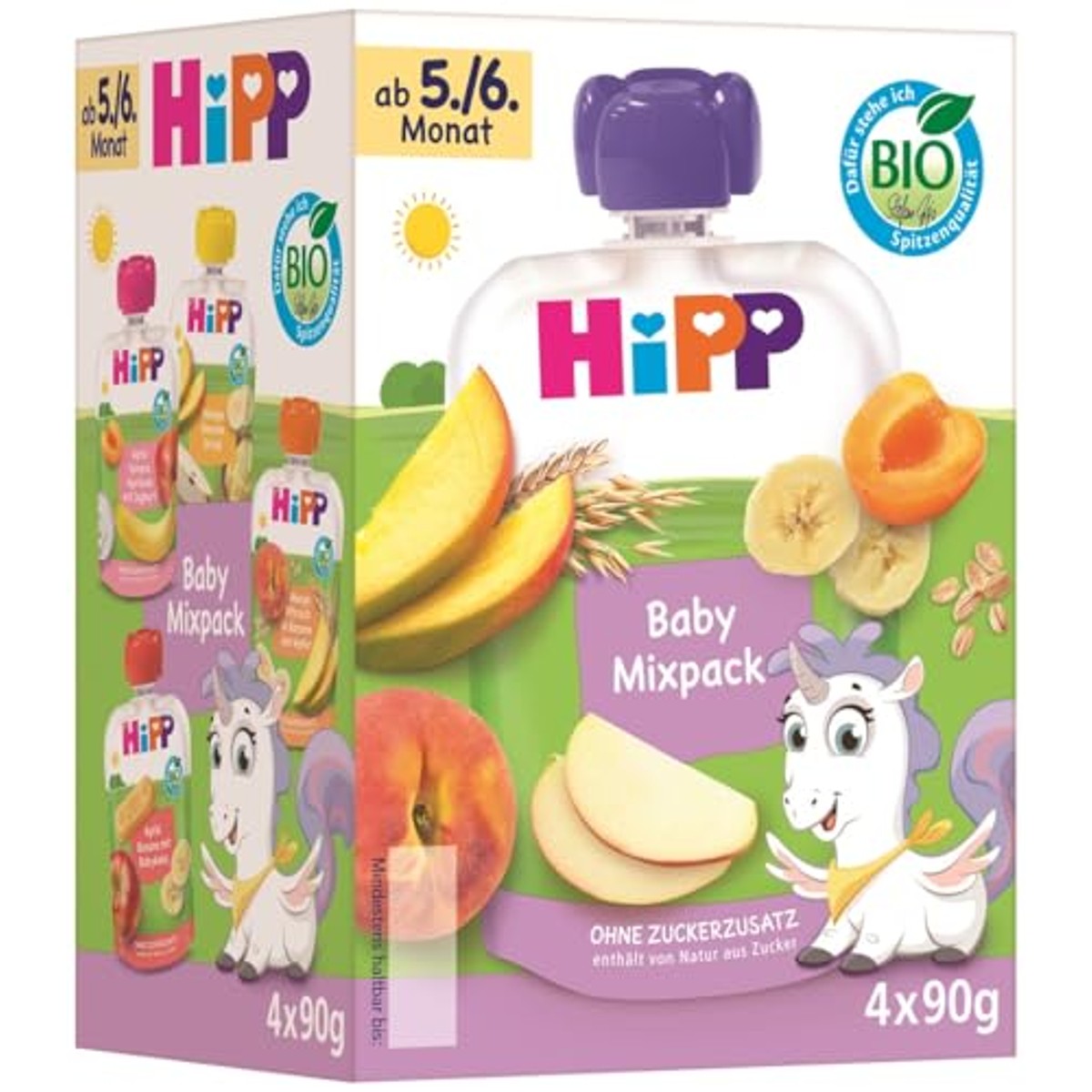 HiPP Biologische knijpmixpack 16 stuks (4-pack met elk 4 x 90 g) – foto 3