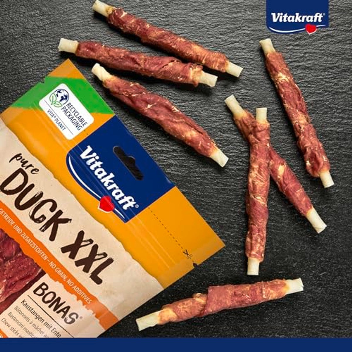 Vitakraft Pure Duck XXL Bonas hondensnack eendenvlees 1 x 200 g - 6-pack