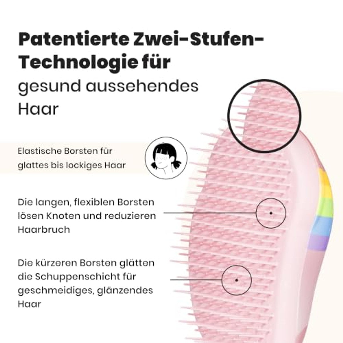 Tangle Teezer Kleine Originele Haarborstel Regenboog-Eenhoorn - 3-pack